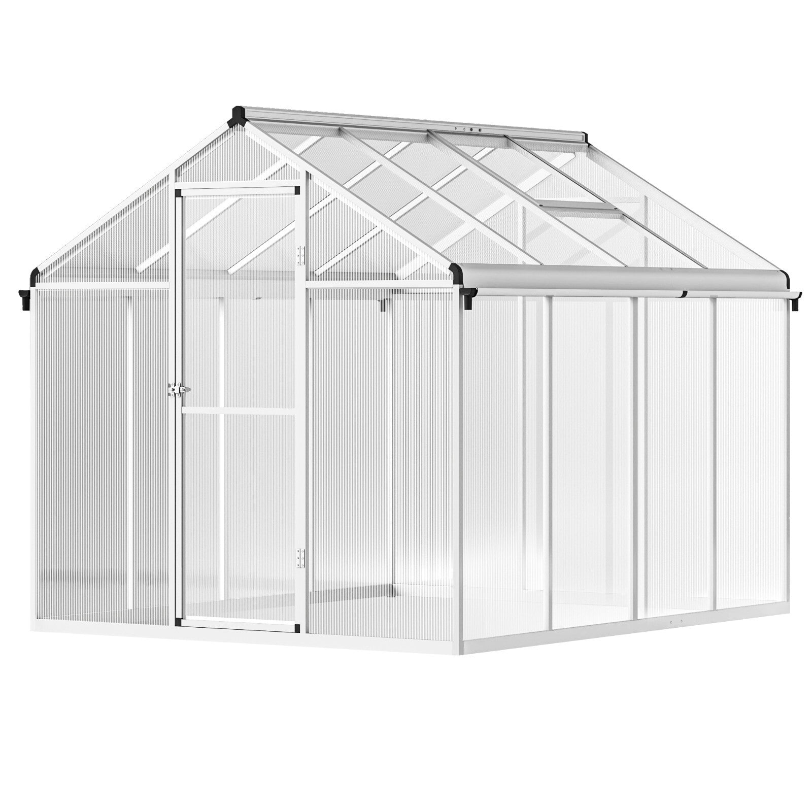 6 x 8ft Polycarbonate Greenhouse with Rain Gutter Walk - In Greenhouse and Window - Home and Garden Furniture Shop - rustic - furniture