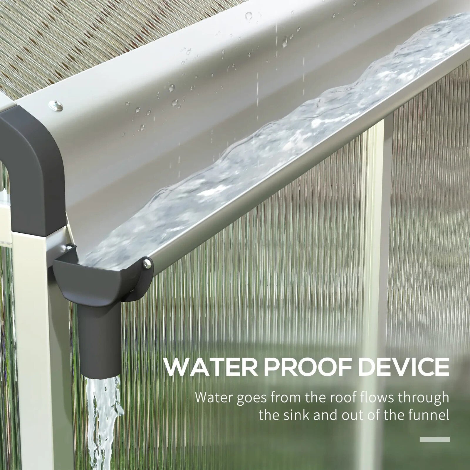 6 x 8ft Polycarbonate Greenhouse with Rain Gutter Walk - In Greenhouse and Window - Home and Garden Furniture Shop - rustic - furniture