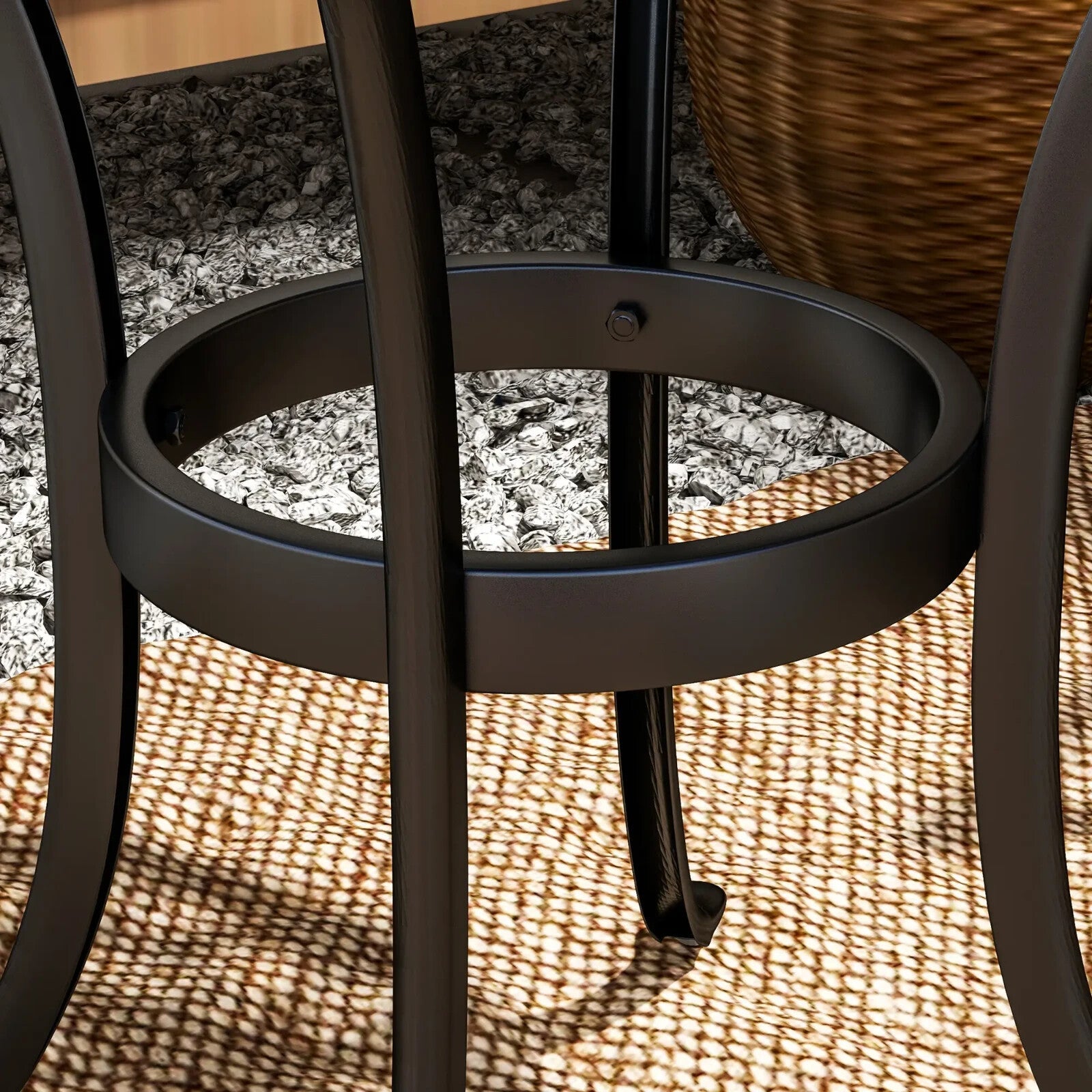 60 cm Round Garden Table Cast Aluminium Outdoor Side Table for Patio, Garden Use - Home and Garden Furniture Shop - rustic - furniture