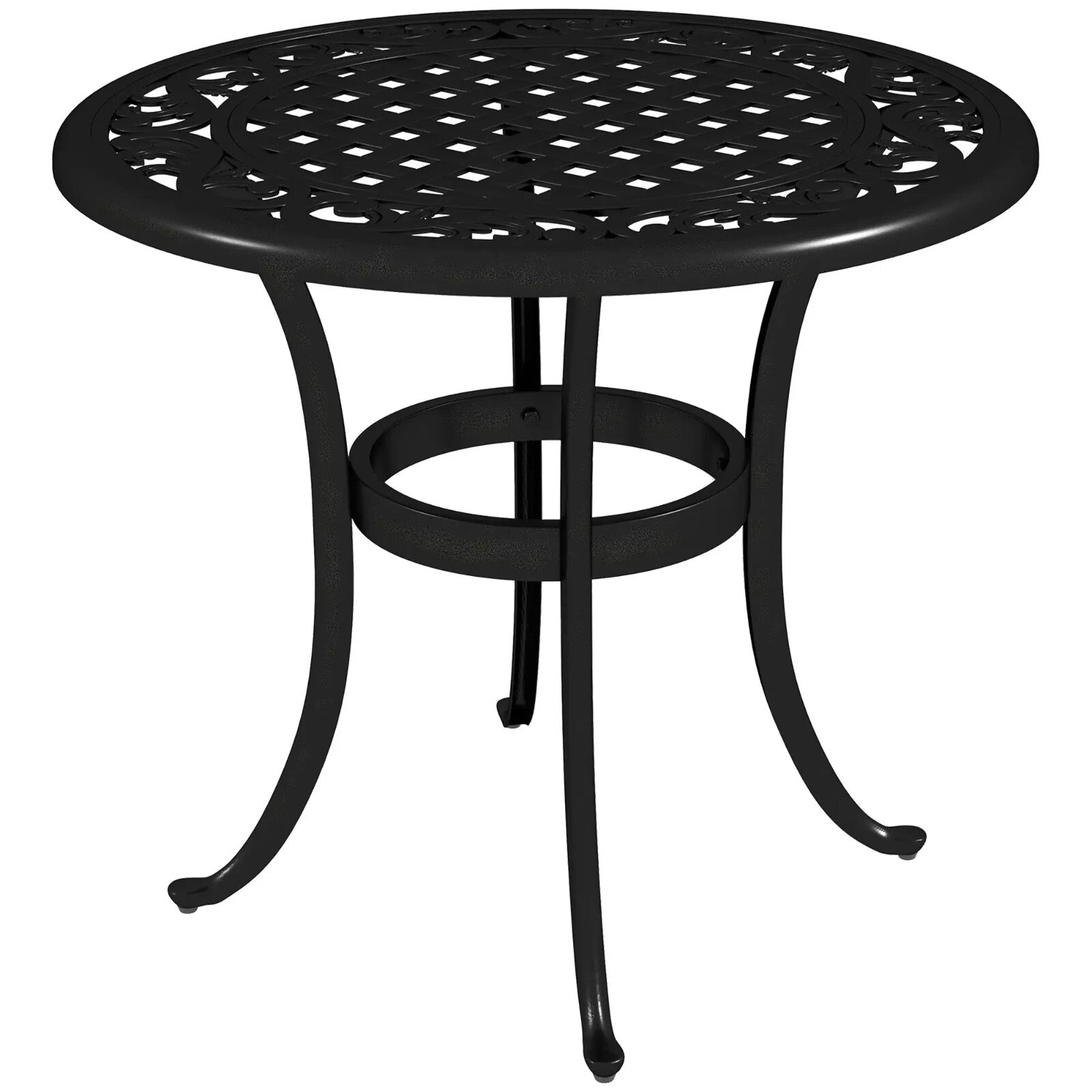 60 cm Round Garden Table Cast Aluminium Outdoor Side Table for Patio, Garden Use - Home and Garden Furniture Shop - rustic - furniture