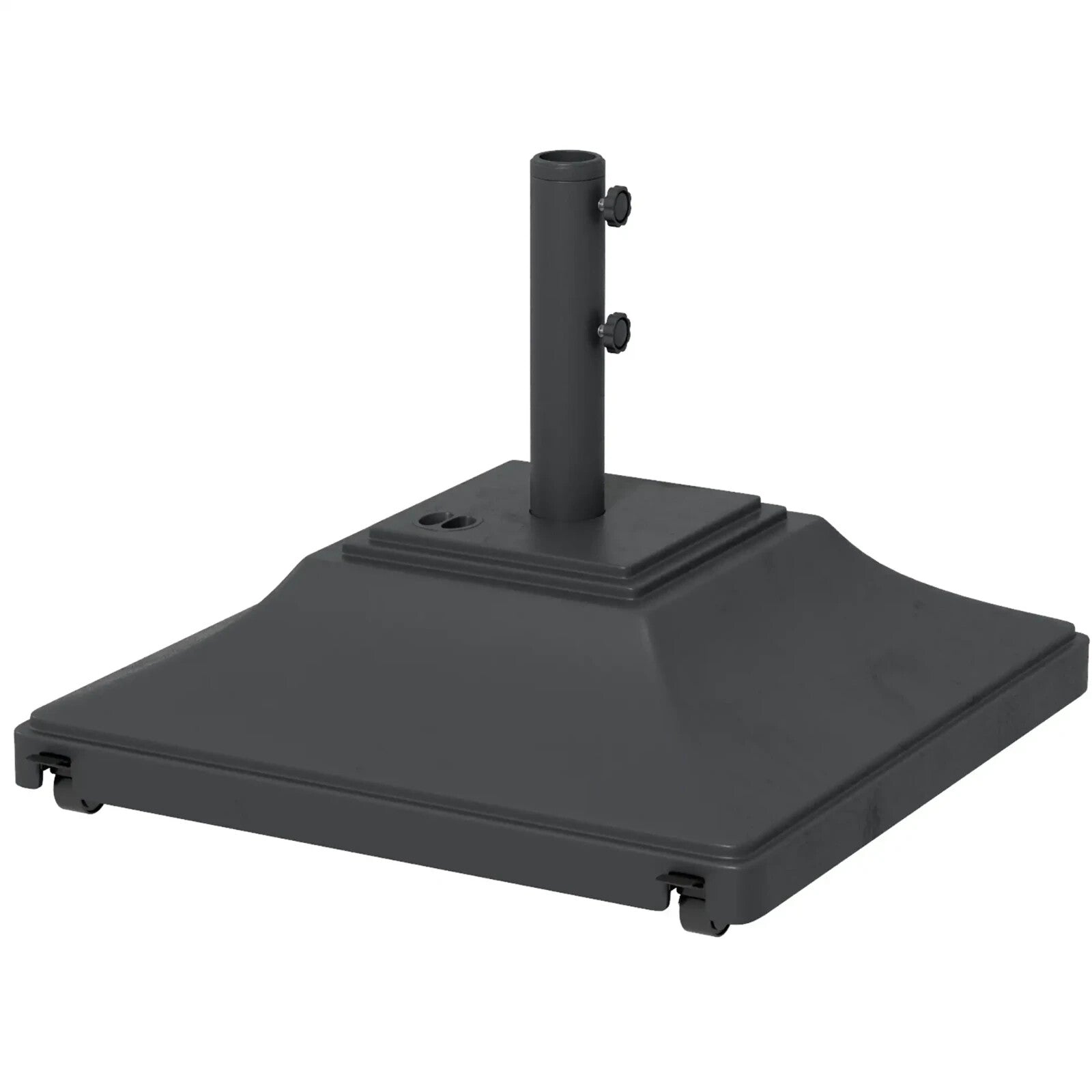 60kg Parasol Base w/ Wheel Heavy Duty Fillable Umbrella Stand for 38mm 48mm Pole - Home and Garden Furniture Shop - rustic - furniture