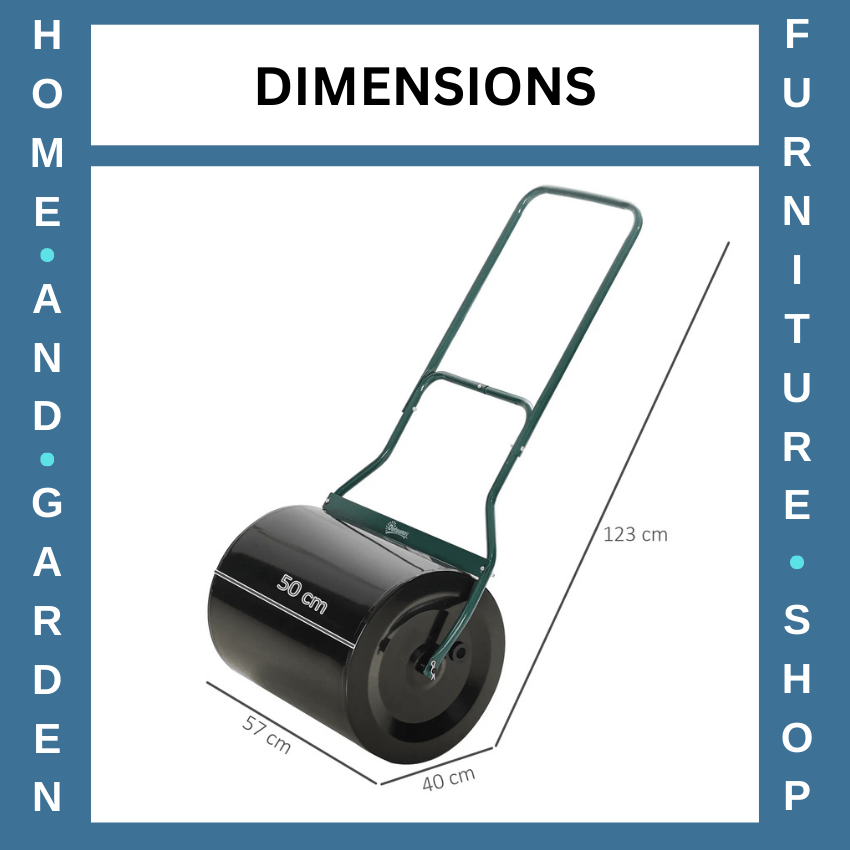60L Garden Lawn Roller Heavy Duty Steel Fillable Cylinder Push Roller Black - Home and Garden Furniture Shop - rustic - furniture