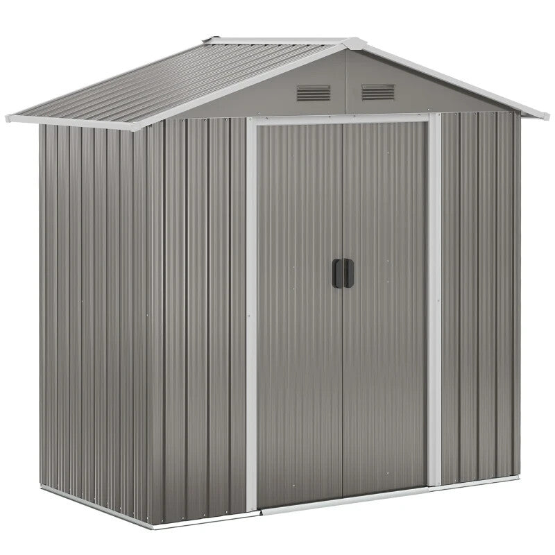 6.5 x 3.5ft Metal Garden Storage Shed Outdoor Tool Shed w/ Sliding Doors & Vents - Home and Garden Furniture Shop - rustic - furniture