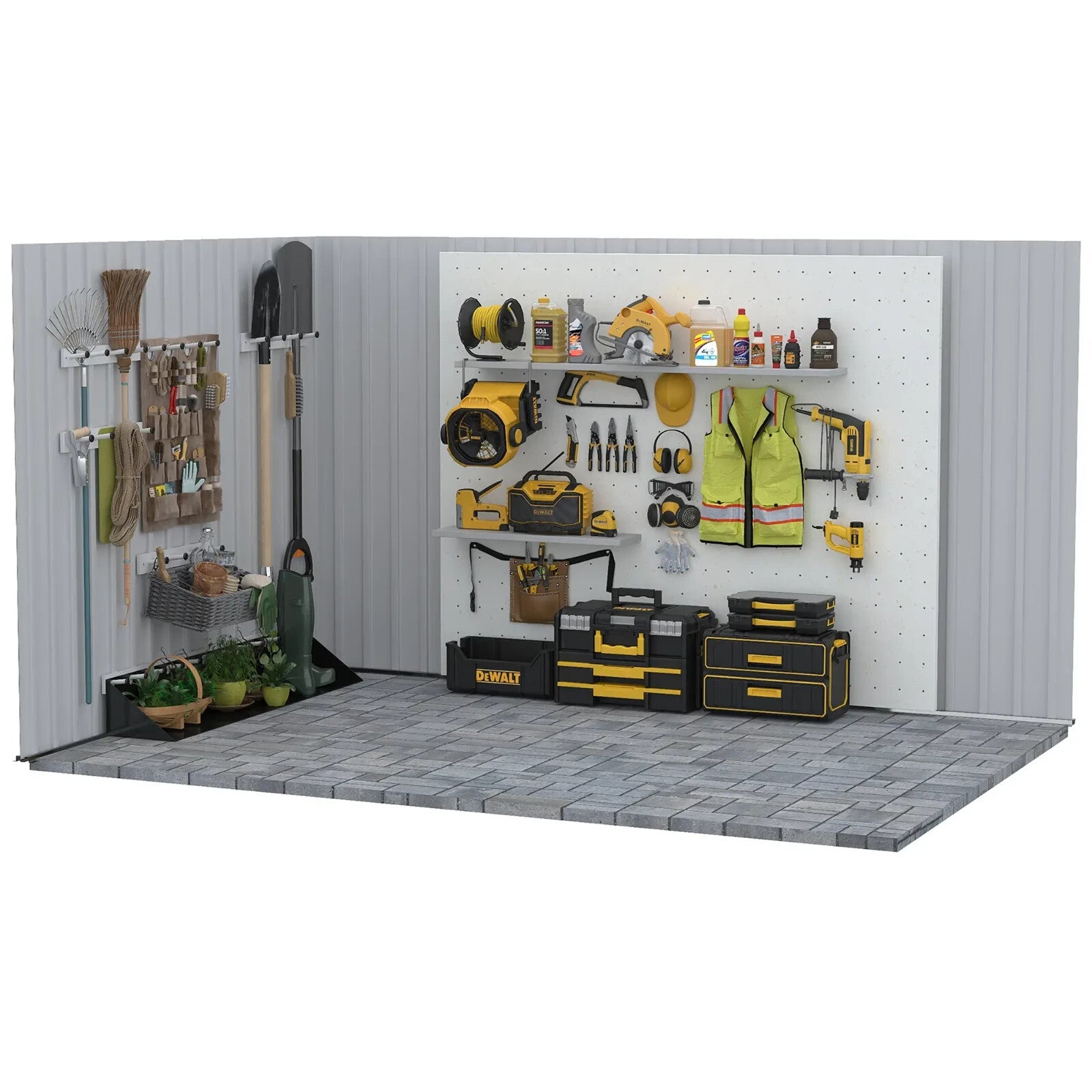 6.5 x 3.5ft Metal Garden Storage Shed Outdoor Tool Shed w/ Sliding Doors & Vents - Home and Garden Furniture Shop - rustic - furniture