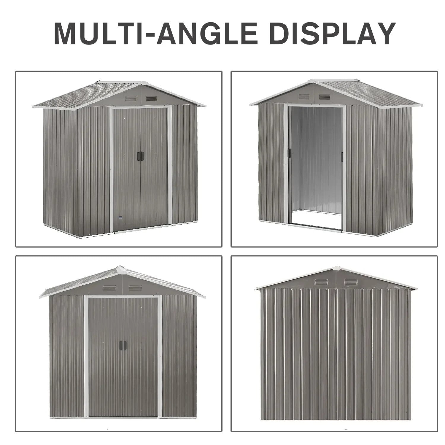 6.5 x 3.5ft Metal Garden Storage Shed Outdoor Tool Shed w/ Sliding Doors & Vents - Home and Garden Furniture Shop - rustic - furniture