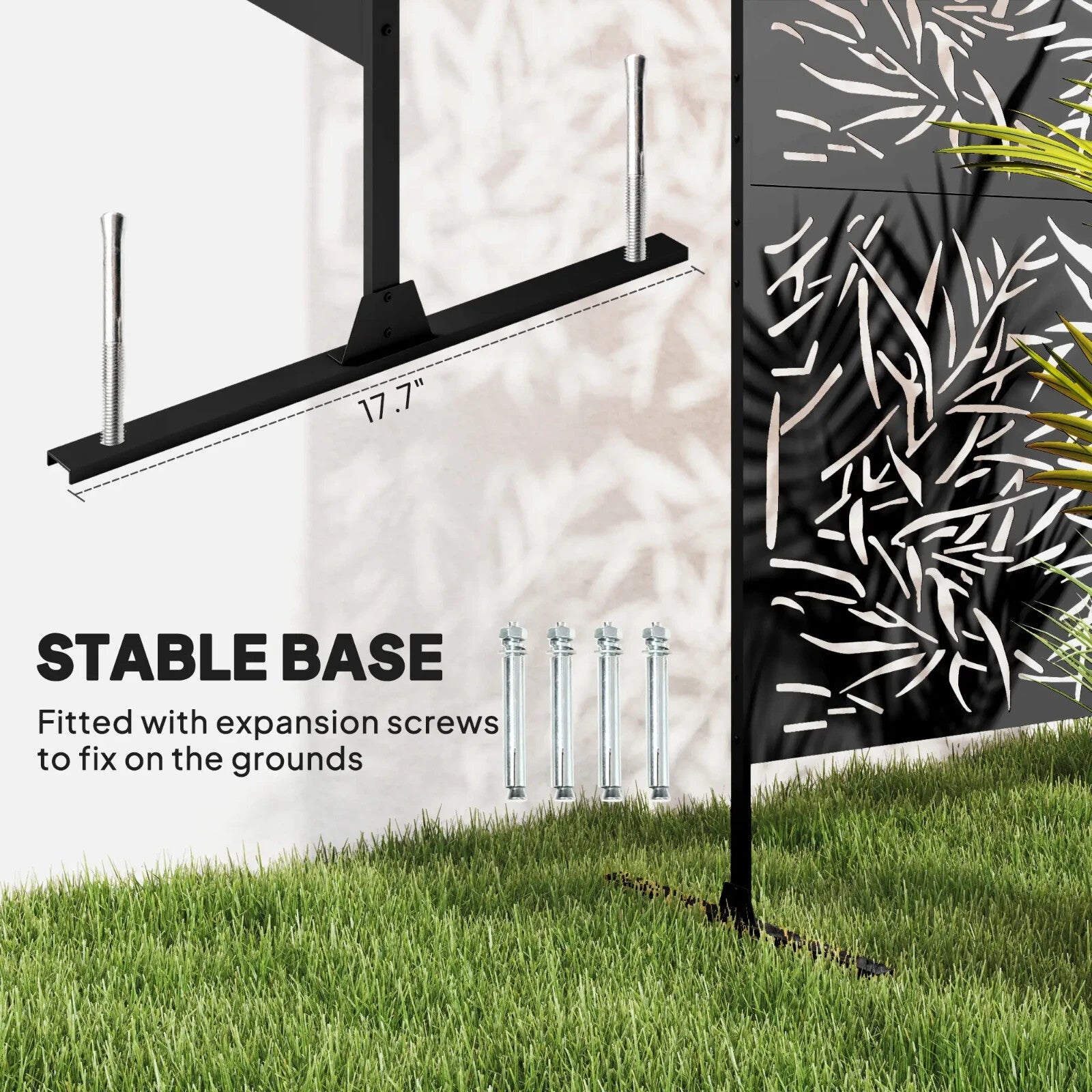 6.5ft Decorative Garden Privacy Screen Metal Freestanding Outdoor Divider Panel - Home and Garden Furniture Shop - rustic - furniture