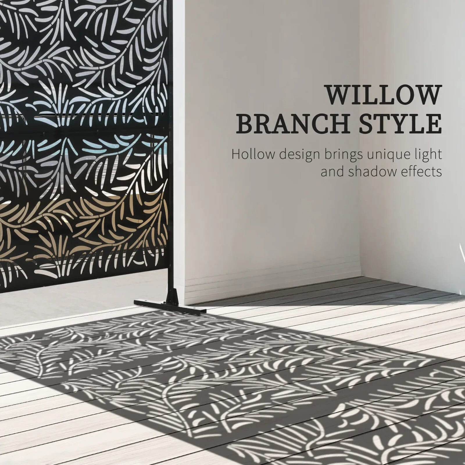 6.5ft Garden Privacy Screen Metal Outdoor Divider with Stand Decorative Fence - Home and Garden Furniture Shop - rustic - furniture