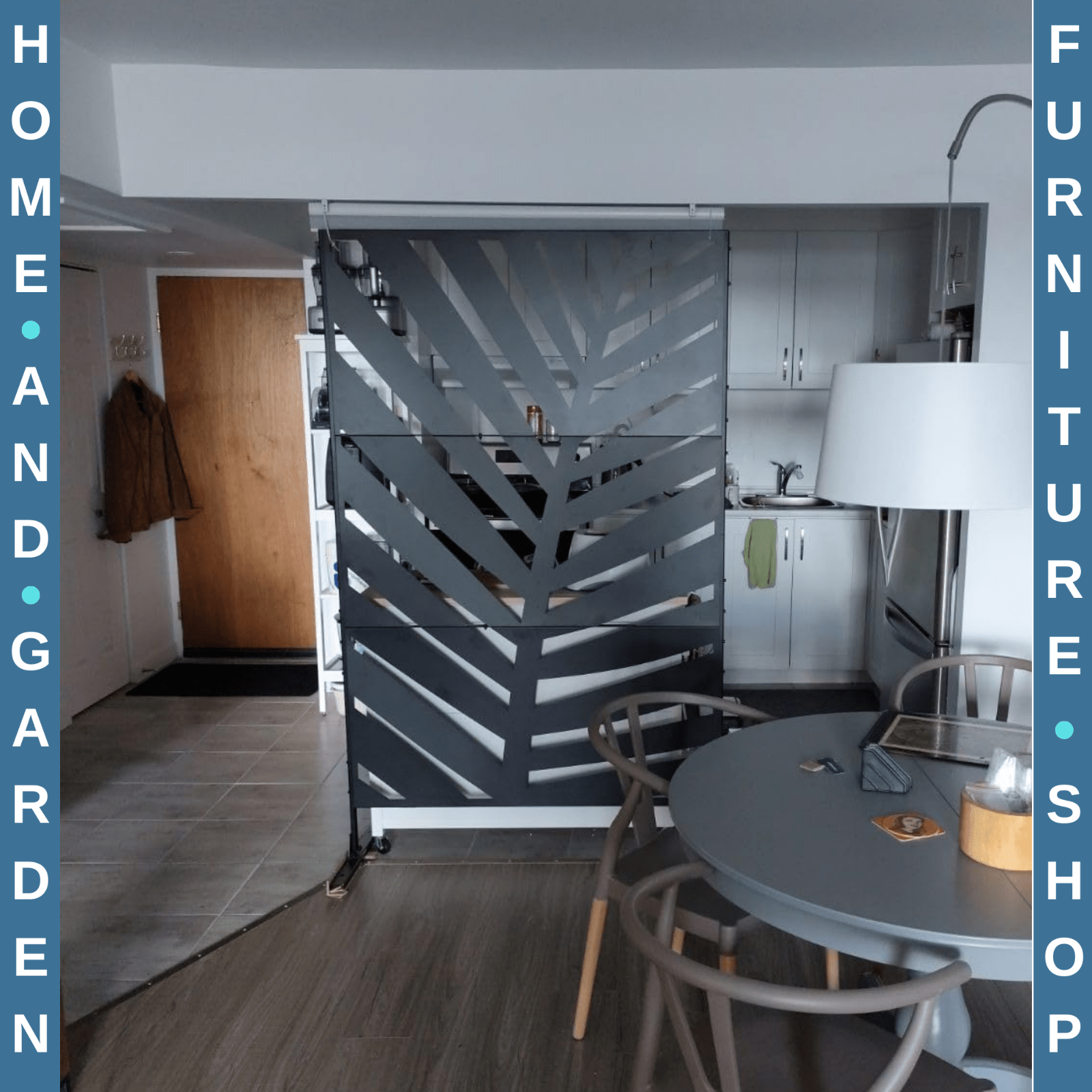 6.5ft Outdoor Privacy Screen with Stand and Stakes Metal Decorative Garden Panel - Home and Garden Furniture Shop - rustic - furniture