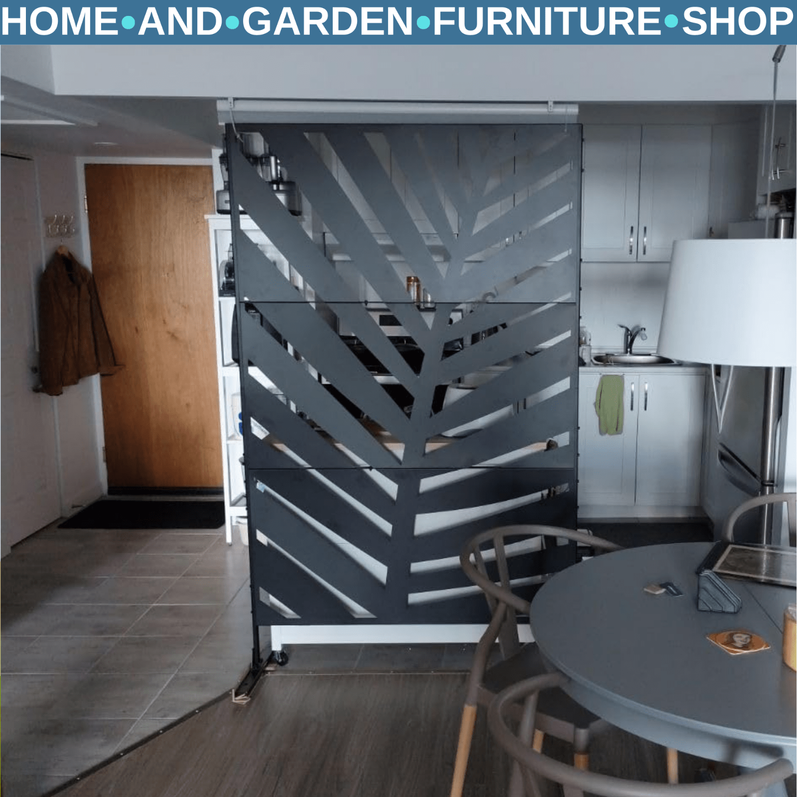 6.5ft Outdoor Privacy Screen with Stand and Stakes Metal Decorative Garden Panel - Home and Garden Furniture Shop - rustic - furniture