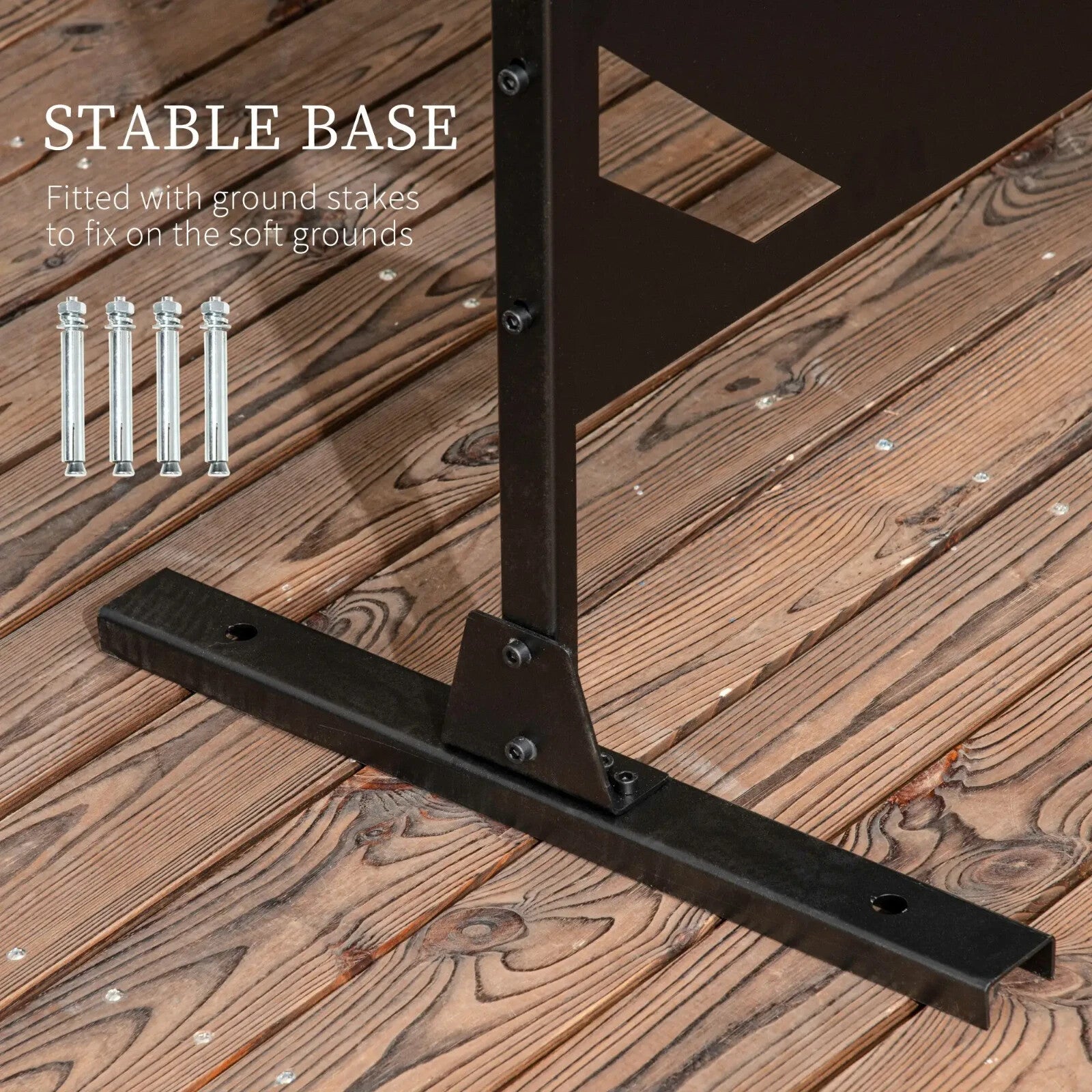 6.5ft Outdoor Privacy Screen with Stand and Stakes Metal Decorative Garden Panel - Home and Garden Furniture Shop - rustic - furniture