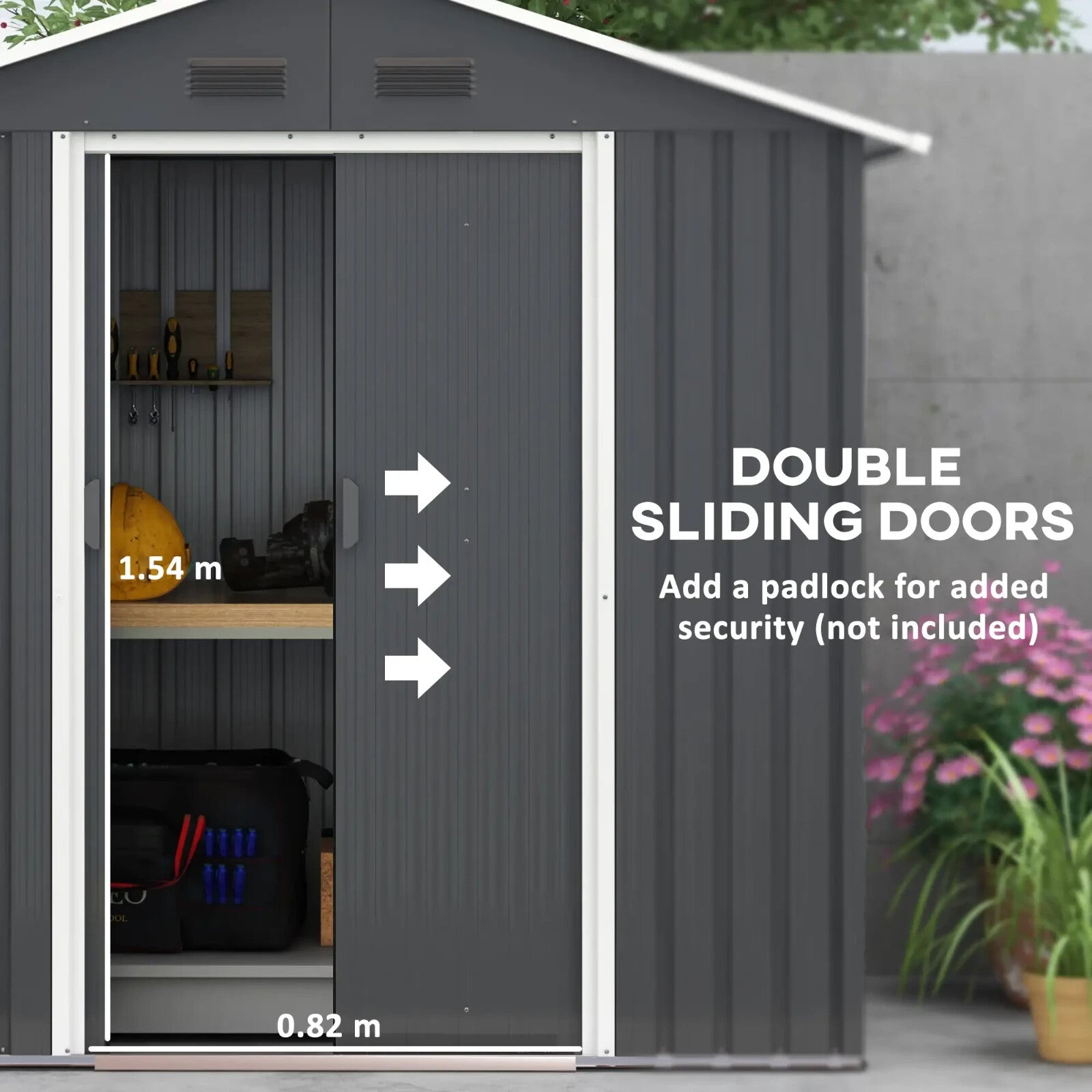 6.5x3.5ft Metal Garden Storage Shed Outdoor Tool Shed with Sliding Doors & Vents - Home and Garden Furniture Shop - rustic - furniture