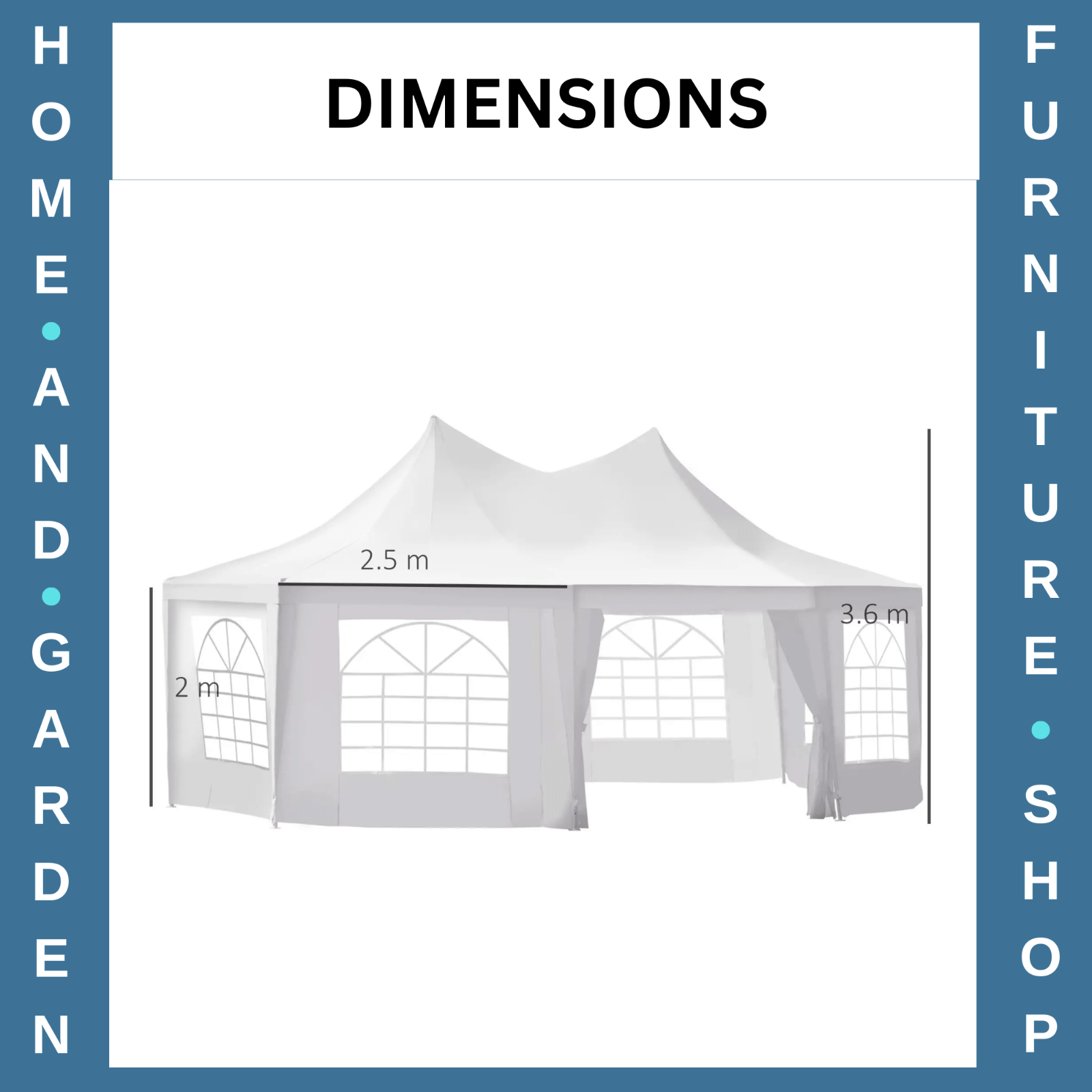 6.8x5M Octagonal Gazebo Party Tent Heavy Duty Wedding Marquee Garden Sun Shelter - Home and Garden Furniture Shop - rustic - furniture