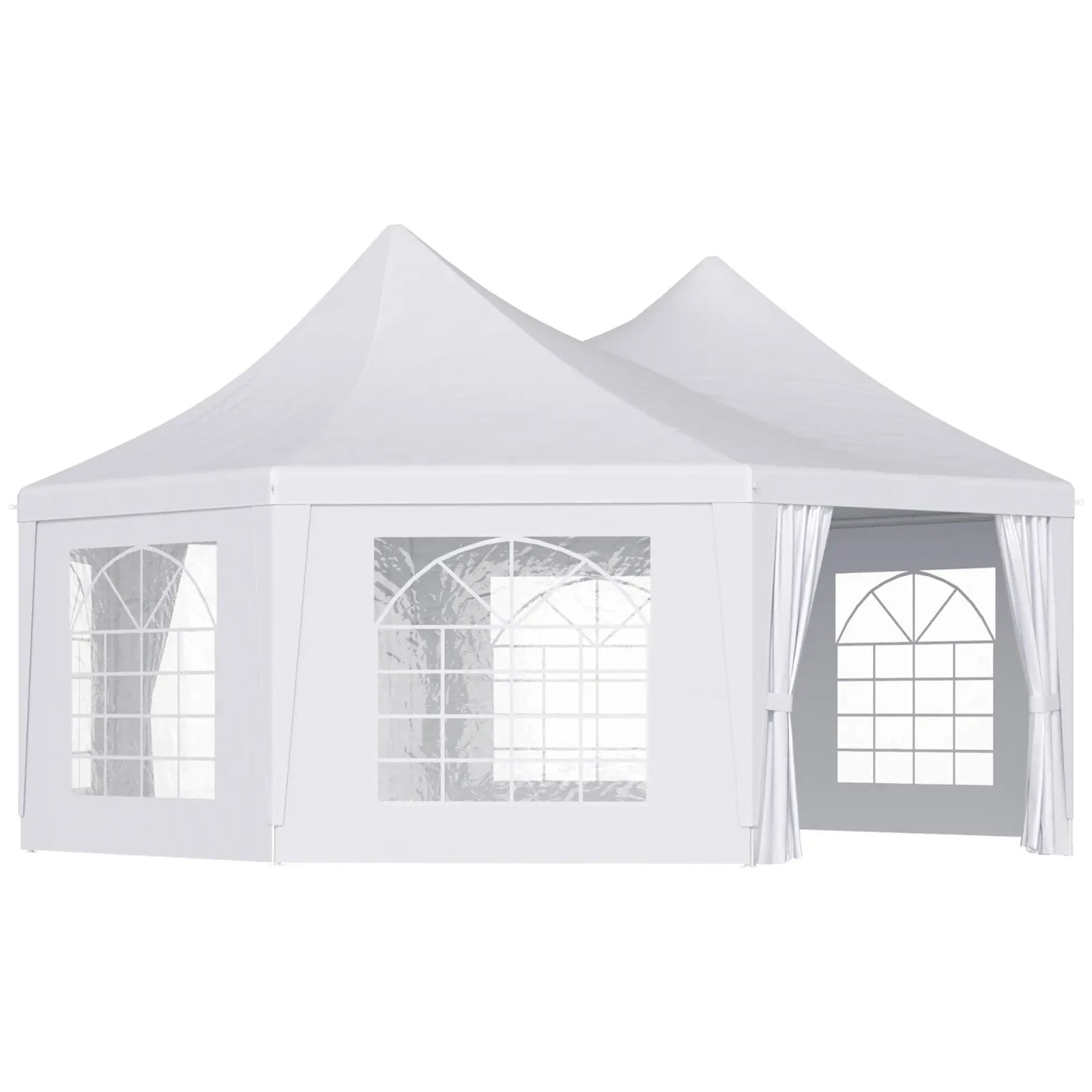 6.8x5M Octagonal Gazebo Party Tent Heavy Duty Wedding Marquee Garden Sun Shelter - Home and Garden Furniture Shop - rustic - furniture