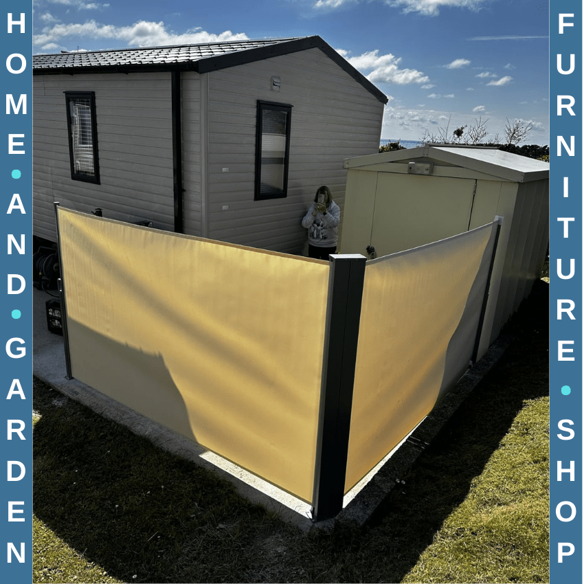 6m Side Awning Retractable Privacy Screen Garden Patio Wind Sun Shade Beige - Home and Garden Furniture Shop - rustic - furniture