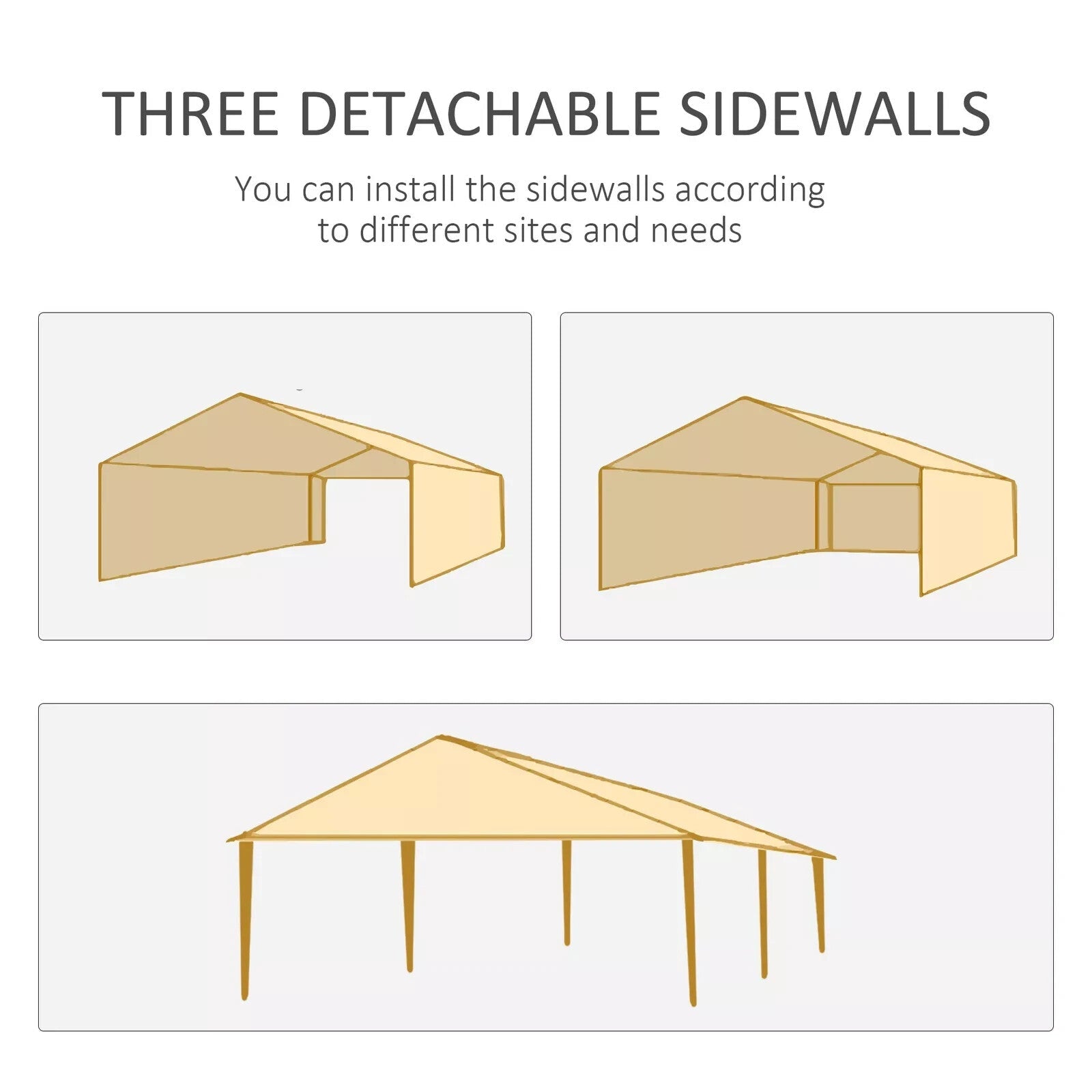 6m x 3m Garden Gazebo Marquee Canopy Party Tent Patio Shelter Dark Grey Cover - Home and Garden Furniture Shop - rustic - furniture