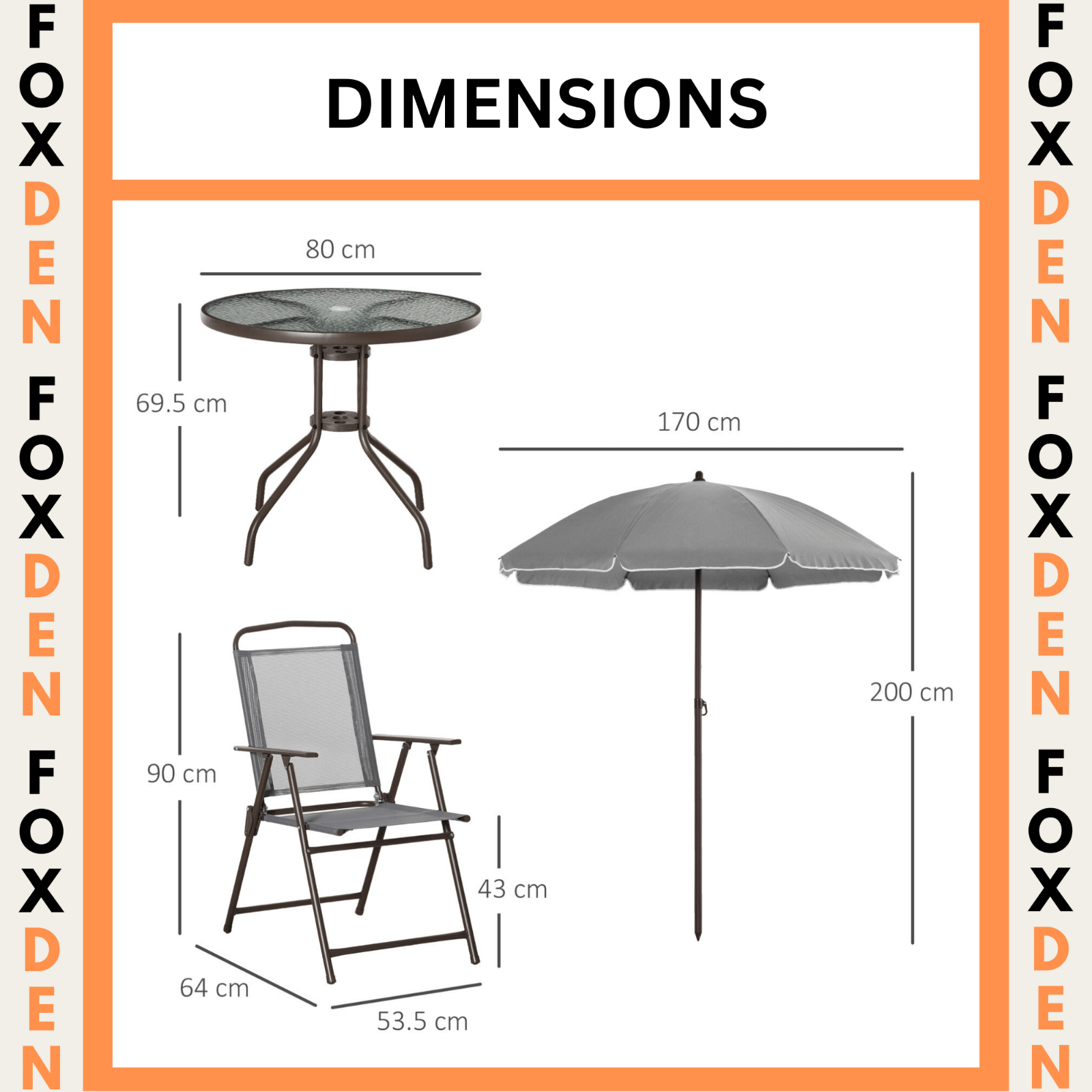 6PC Garden Bistro Dining Set Outdoor Furniture Folding Chairs Table Parasol Set - Home and Garden Furniture Shop - #rustic - furniture#