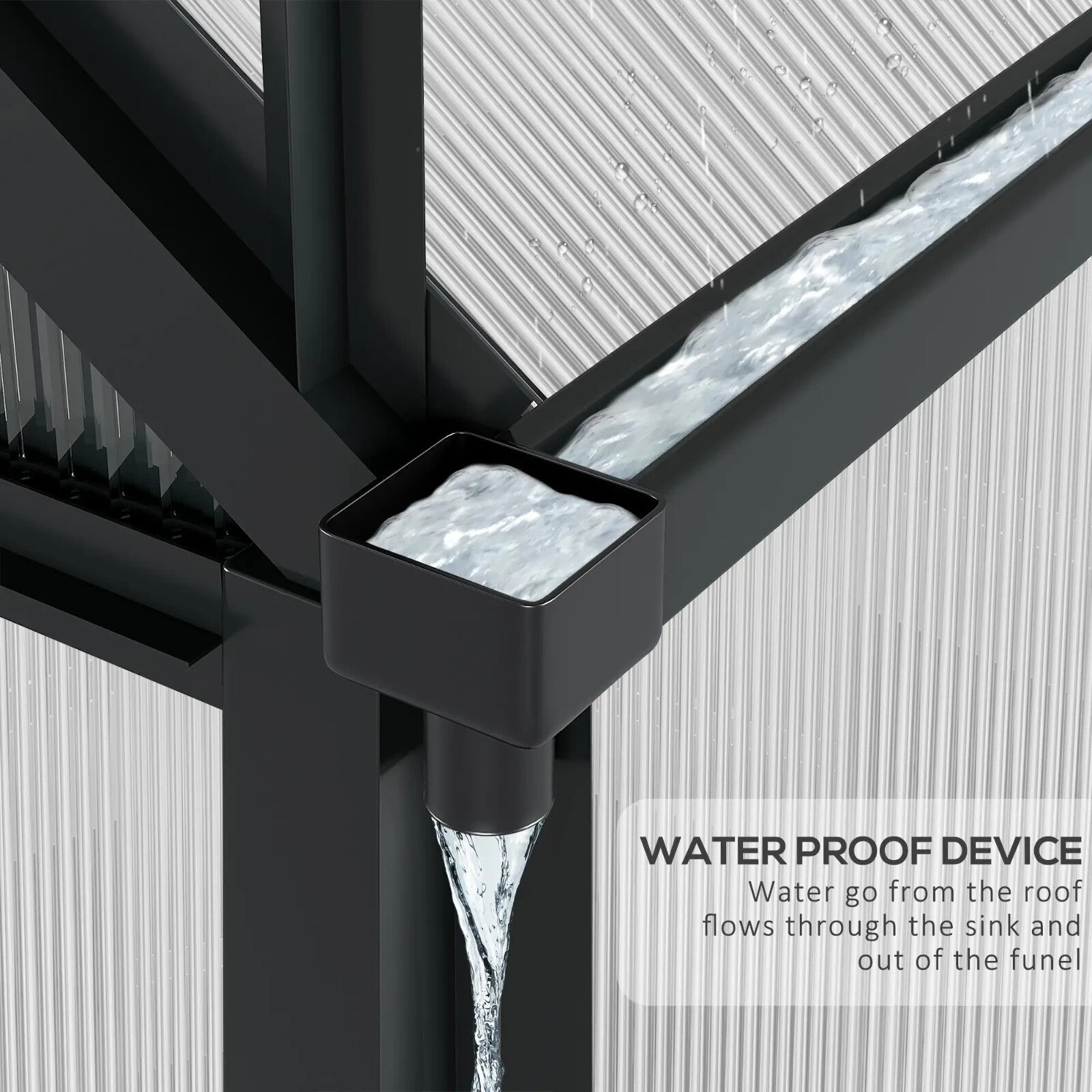 6x10ft Walk In Greenhouse Polycarbonate Panel Galvanised Base Aluminium House - Home and Garden Furniture Shop - rustic - furniture