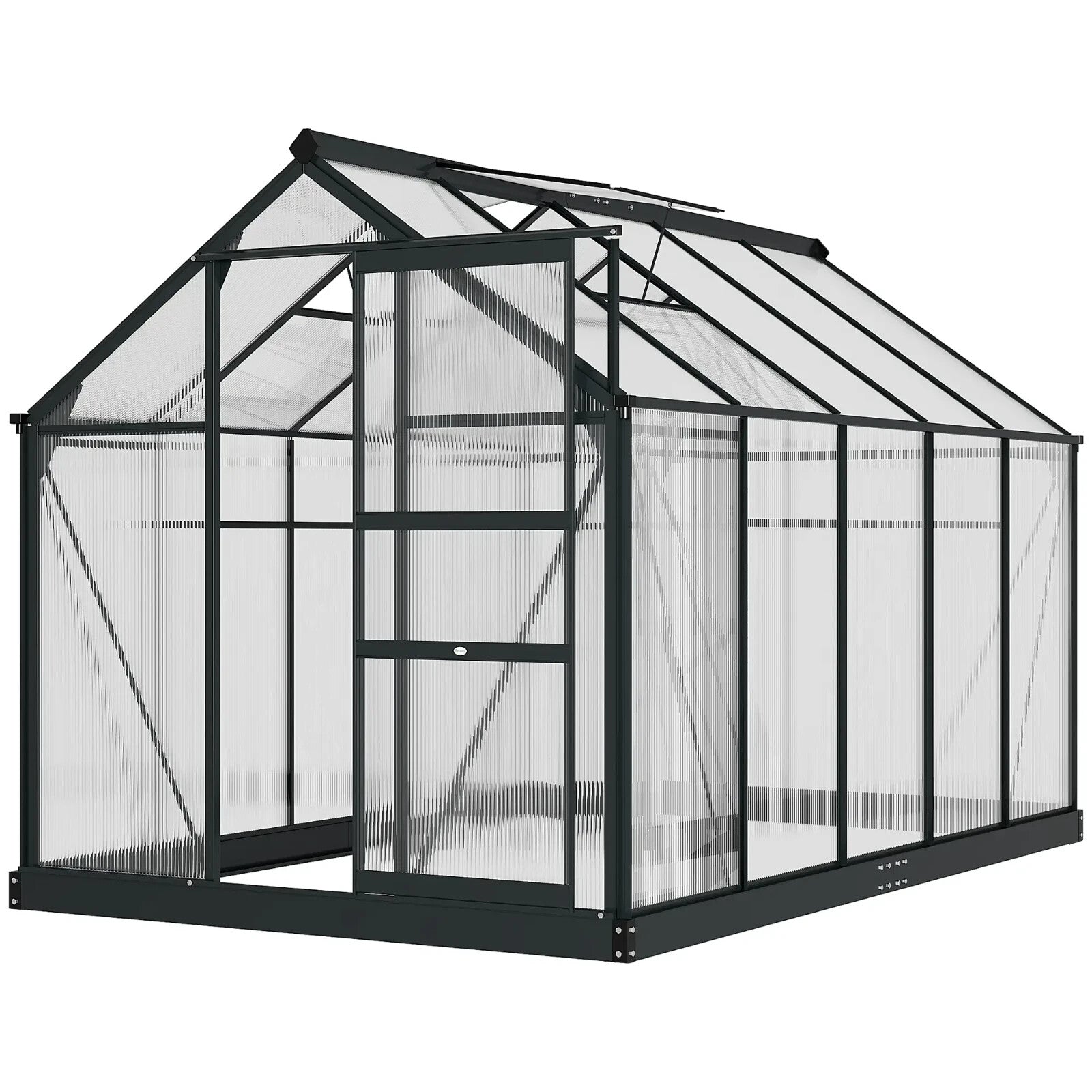 6x10ft Walk In Greenhouse Polycarbonate Panel Galvanised Base Aluminium House - Home and Garden Furniture Shop - rustic - furniture