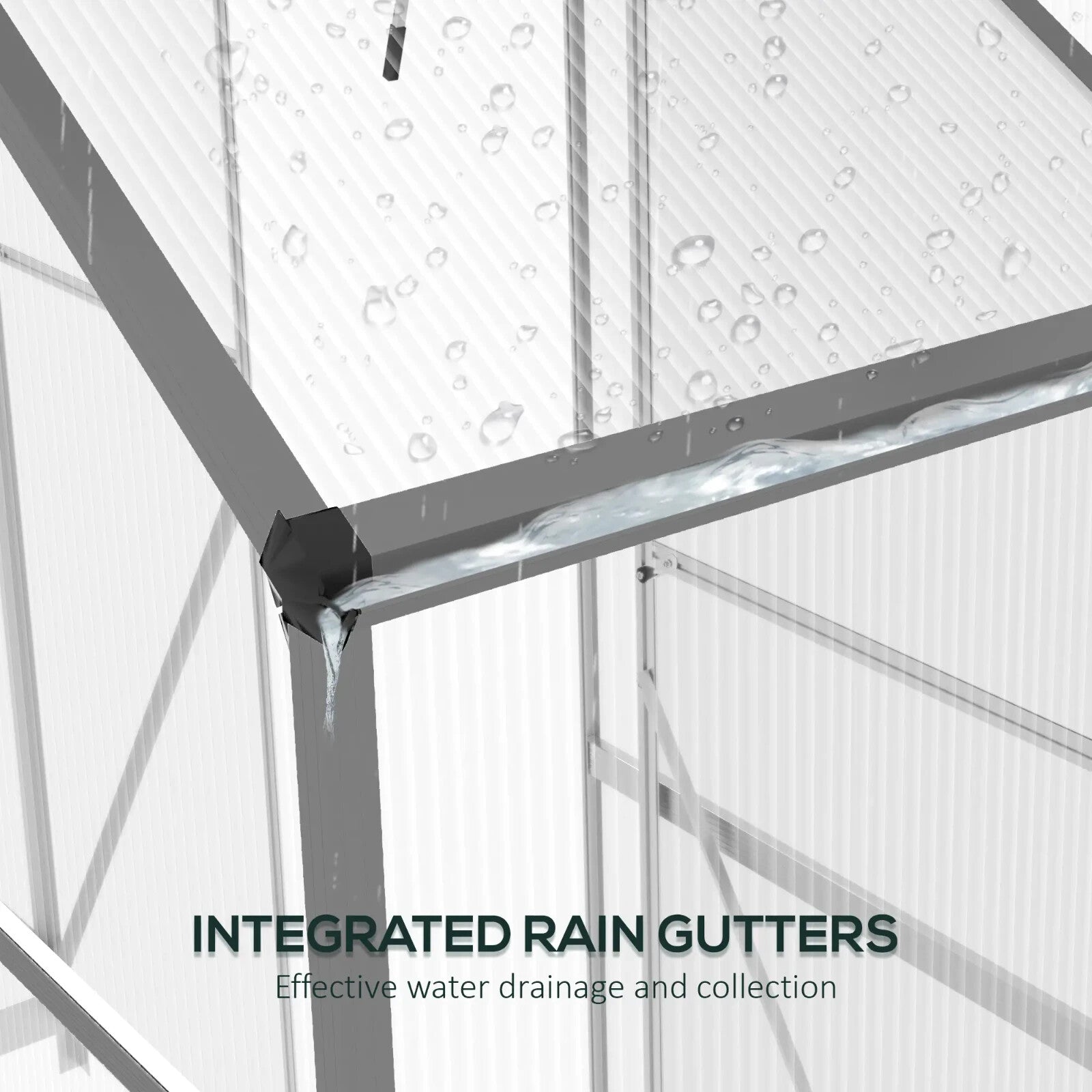 6x2.5ft Polycarbonate Walk - in Greenhouse with Rain Gutter & Sliding Door - Home and Garden Furniture Shop - rustic - furniture