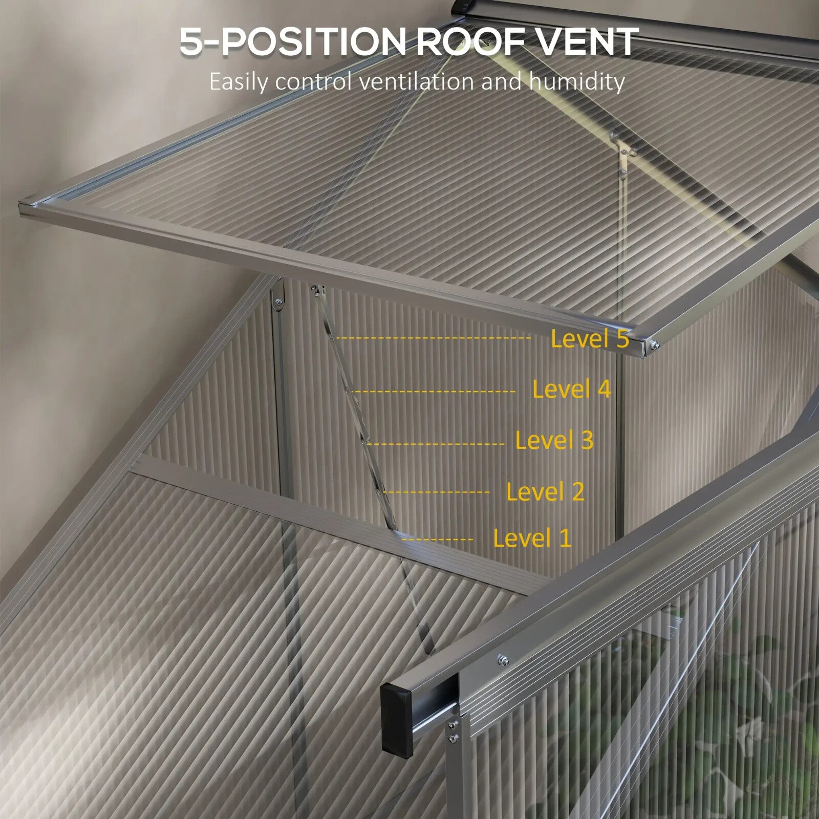 6x2.5ft Walk In Polycarbonate Greenhouse w/ Sliding Door Rain Gutter,Base Frame - Home and Garden Furniture Shop - rustic - furniture