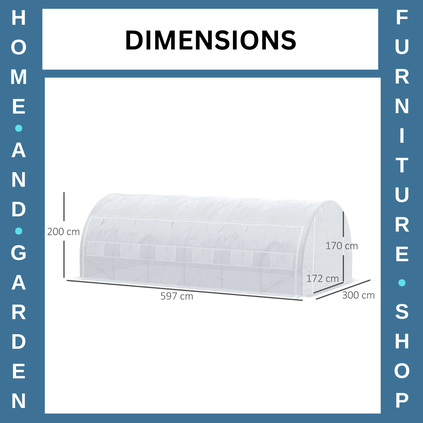 6x3x2 m Walk - In Polytunnel Greenhouse with Steel Frame Reinforced Cover and Door - Home and Garden Furniture Shop - rustic - furniture