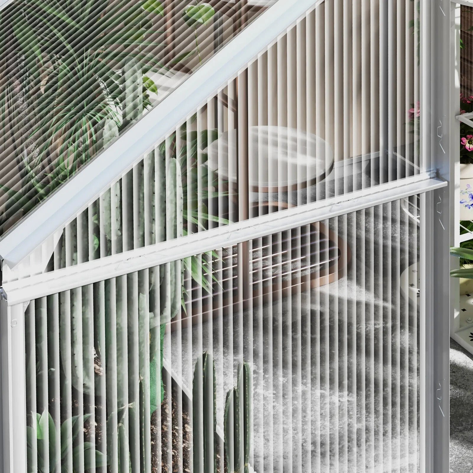 6x6ft Walk In Polycarbonate Greenhouse with Sliding Door Aluminium Garden Shed - Home and Garden Furniture Shop - rustic - furniture