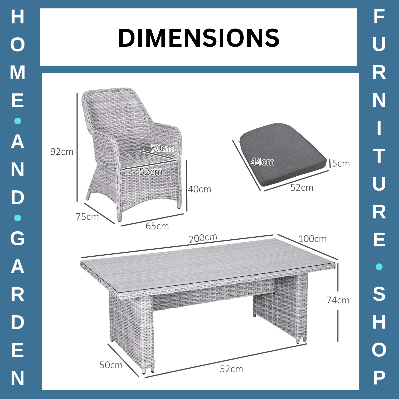 7 - Pcs Outdoor Rattan Dining Set with Aluminium Chairs & Tempered Glass Top Table - Home and Garden Furniture Shop - rustic - furniture