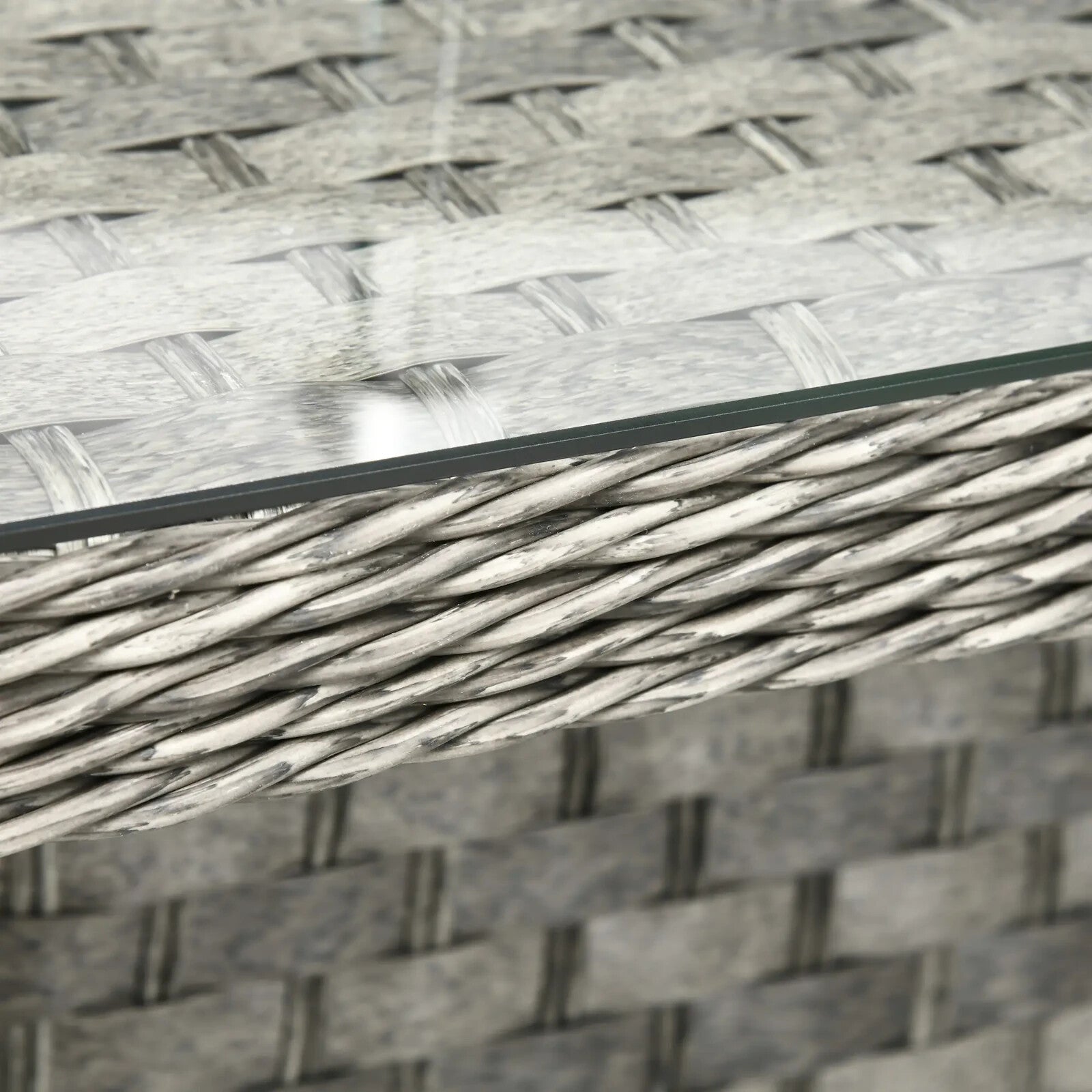 7 Pcs Rattan Garden Furniture Set w/ Gas Fire Pit Table Corner Sofa & Footstool - Home and Garden Furniture Shop - rustic - furniture