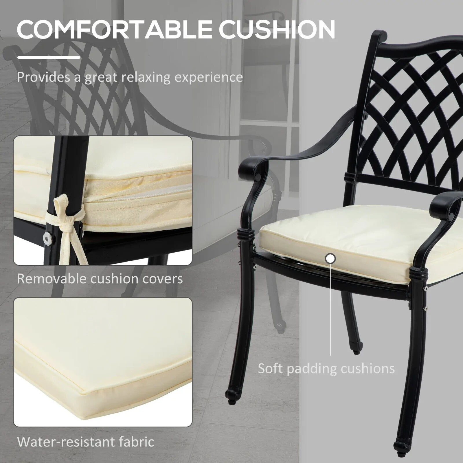 7 Piece Aluminium Patio Dining Set Garden Table & Chair w/ Umbrella Hole Outdoor - Home and Garden Furniture Shop - rustic - furniture