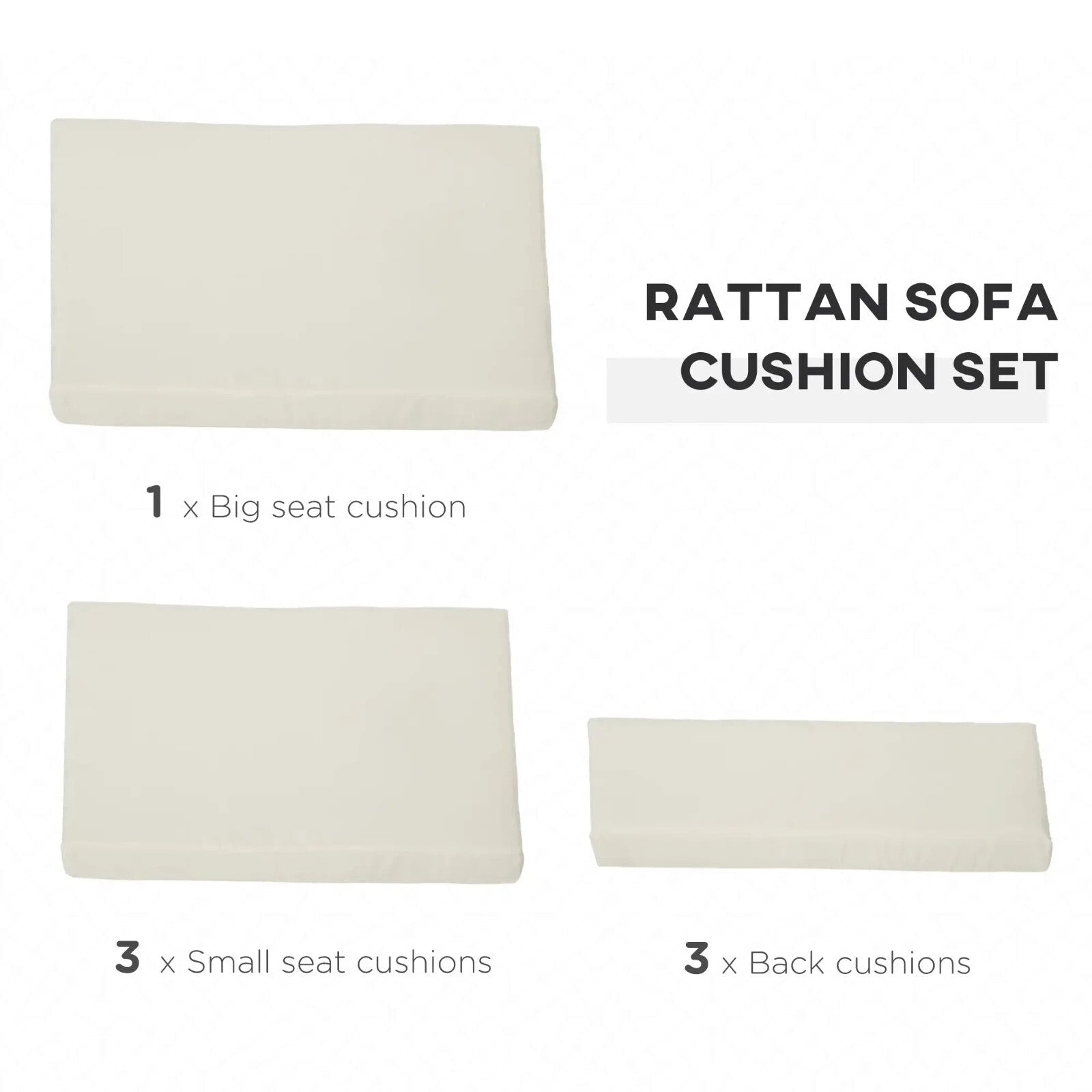 7 Piece Garden Cushion Set for Rattan Furniture Outdoor Patio Replacement Pads - Home and Garden Furniture Shop - rustic - furniture