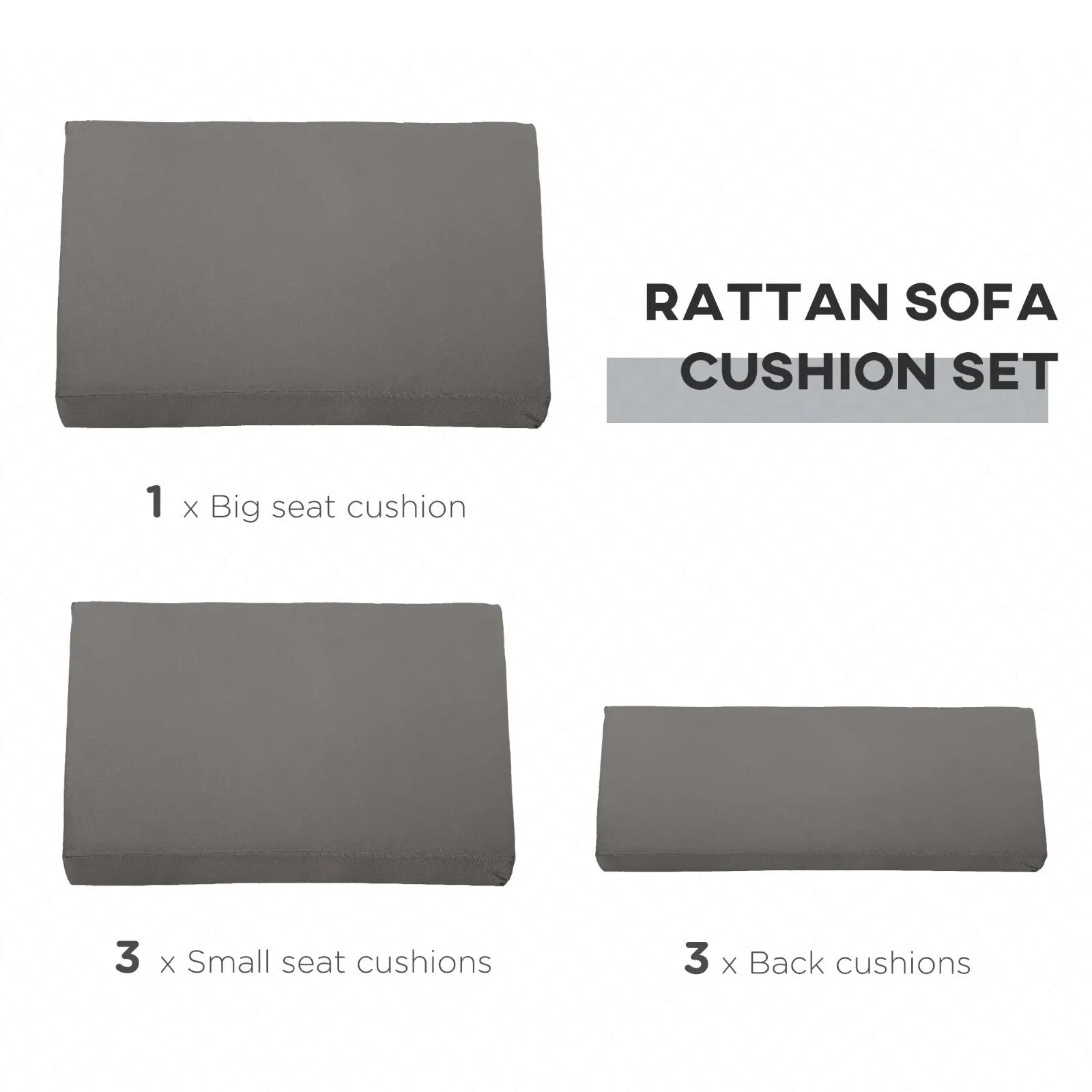 7 Piece Garden Cushion Set for Rattan Furniture Outdoor Patio Replacement Pads - Home and Garden Furniture Shop - rustic - furniture