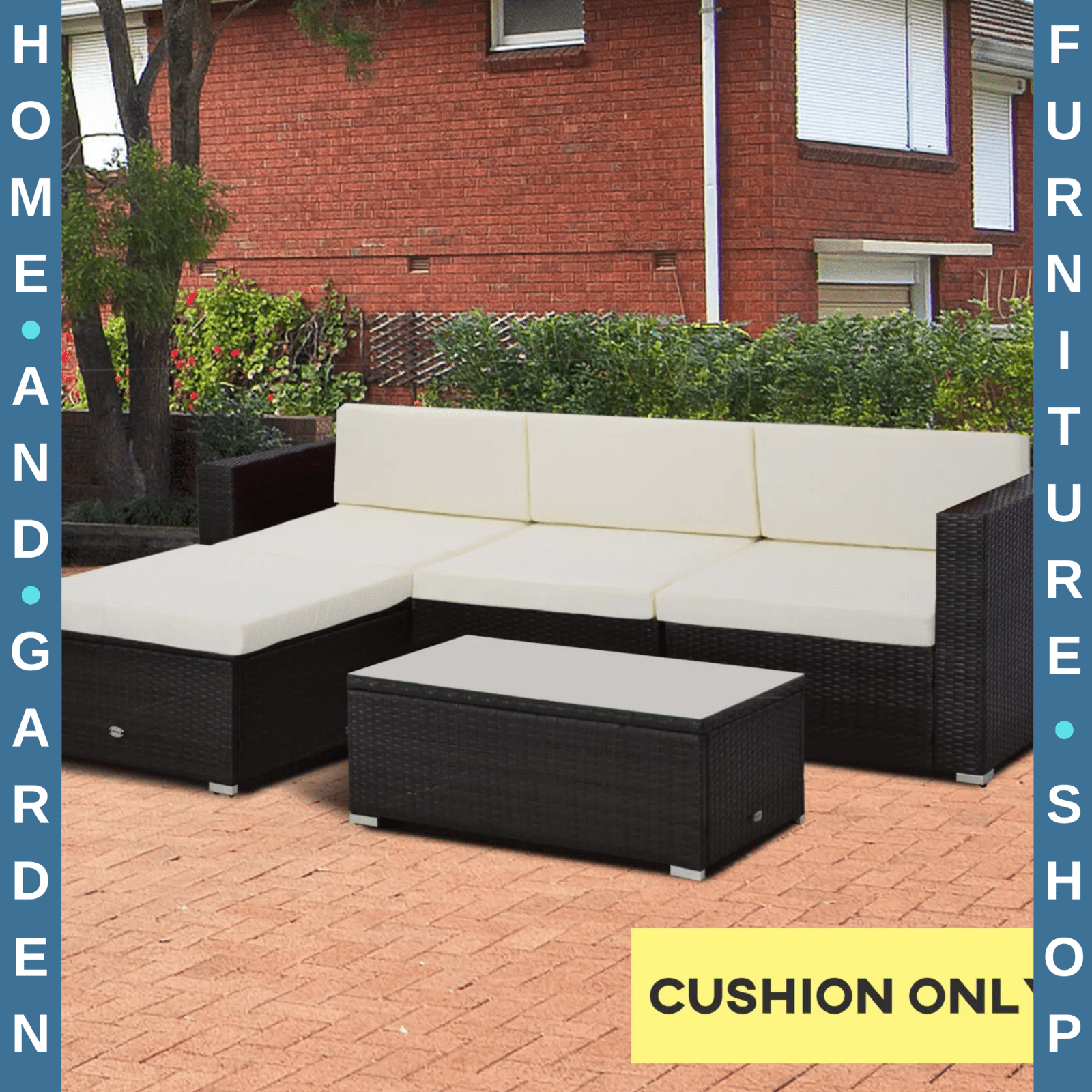 7 Piece Garden Cushion Set for Rattan Furniture Outdoor Patio Replacement Pads - Home and Garden Furniture Shop - rustic - furniture