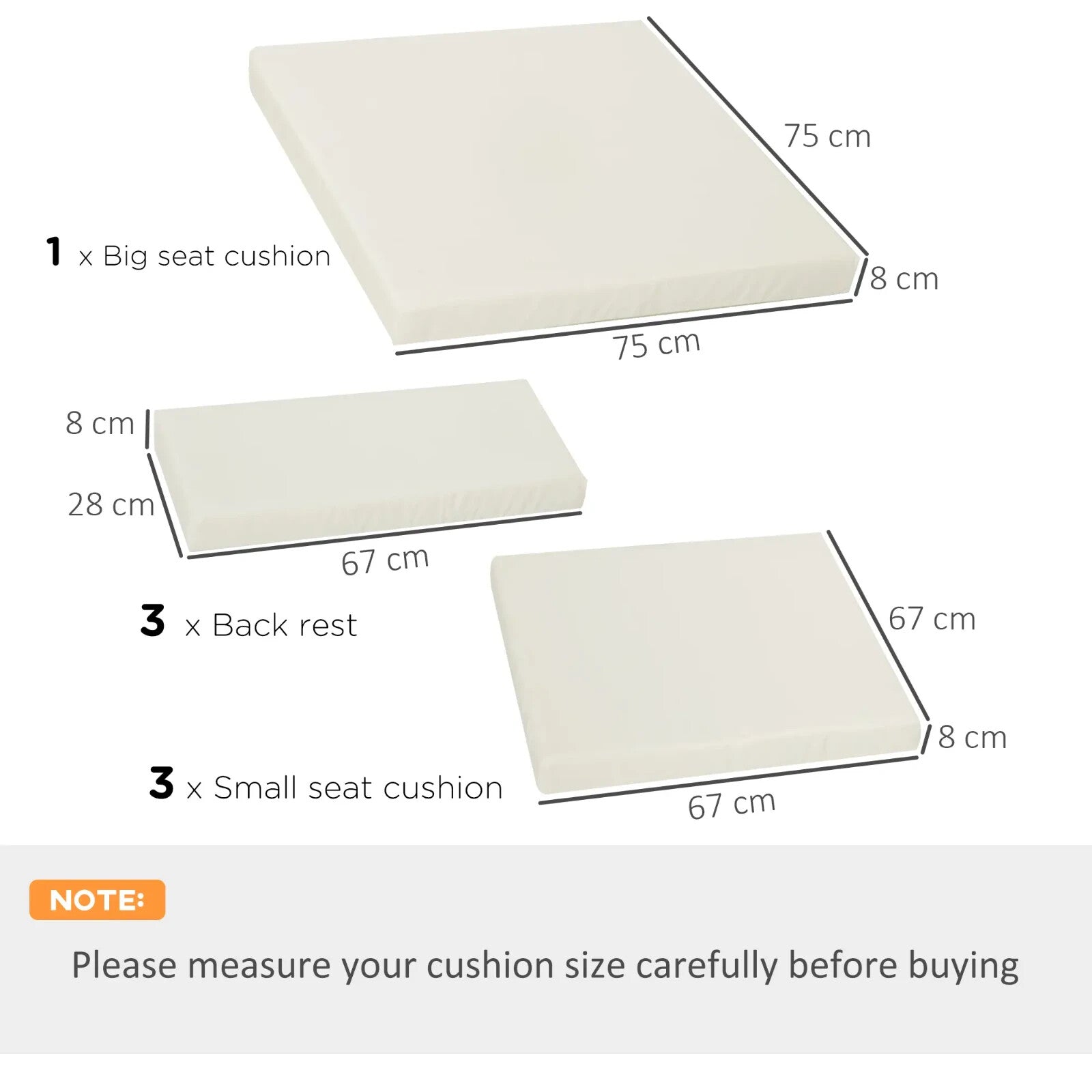 7 Piece Garden Cushion Set for Rattan Furniture Outdoor Patio Replacement Pads - Home and Garden Furniture Shop - rustic - furniture