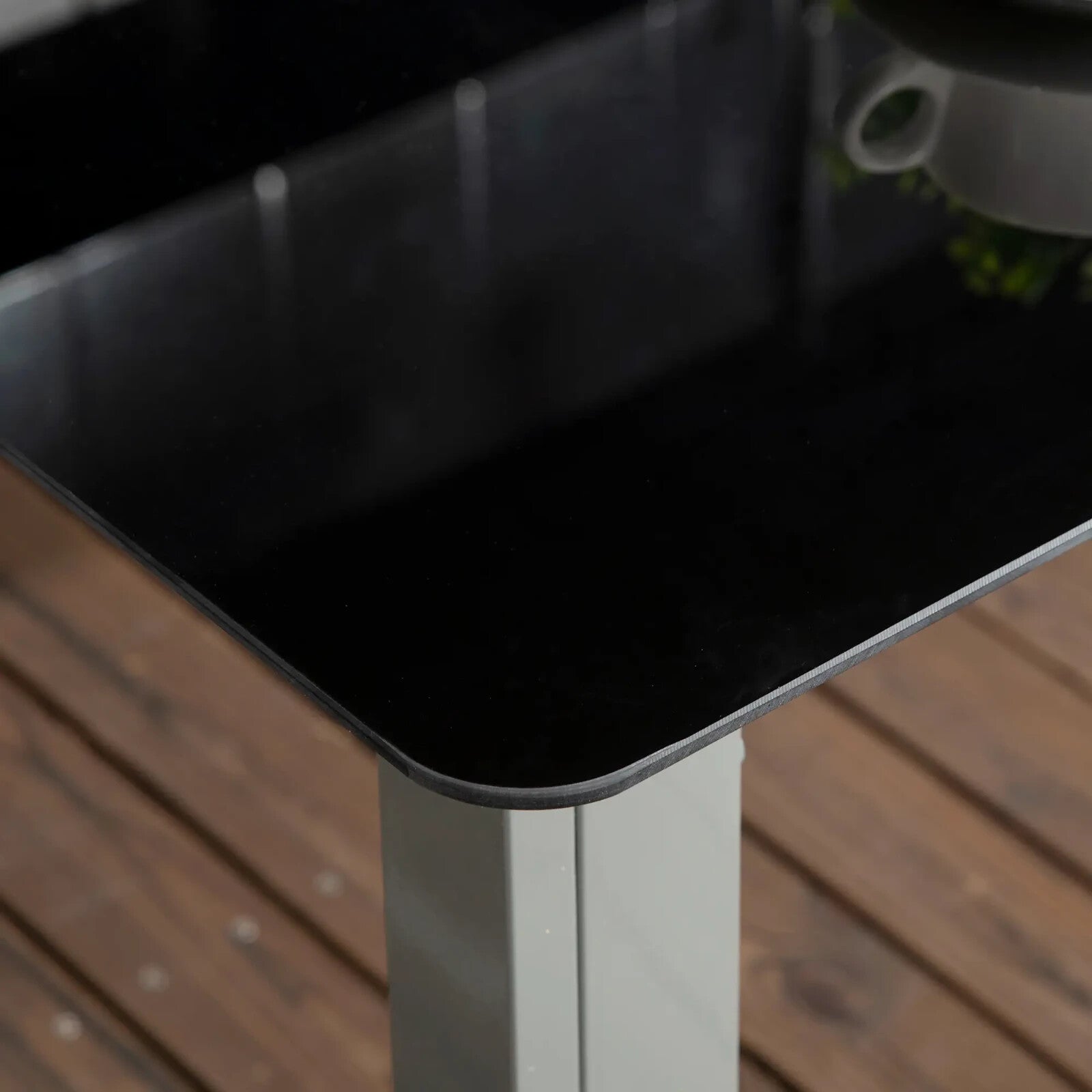 7 - Piece Garden Dining Set with Aluminium Frame & Folding Reclining Chairs Black - Home and Garden Furniture Shop - rustic - furniture