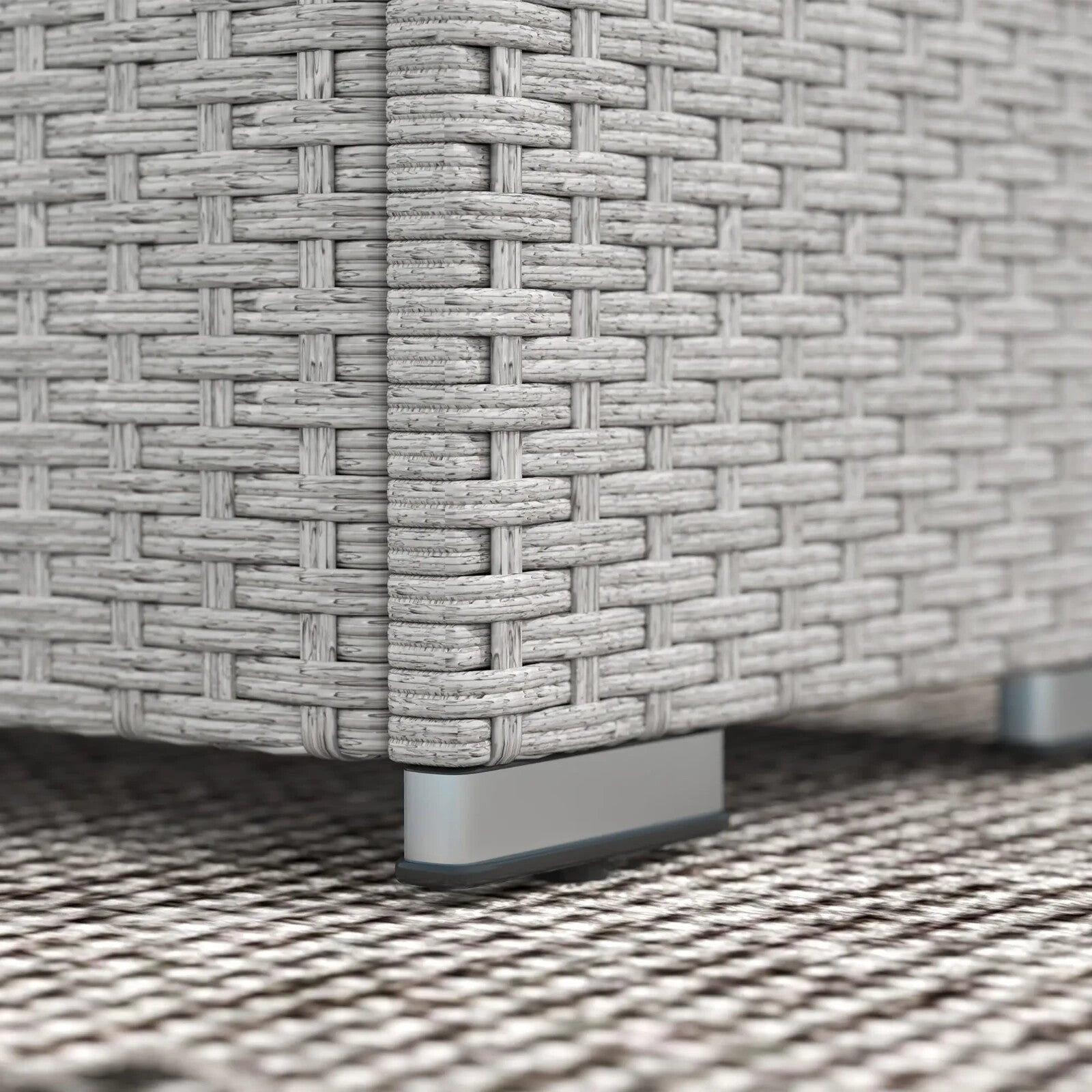 7 Piece Rattan Garden Furniture Set with Fire Pit Table Corner Sofa & Footstools - Home and Garden Furniture Shop - rustic - furniture