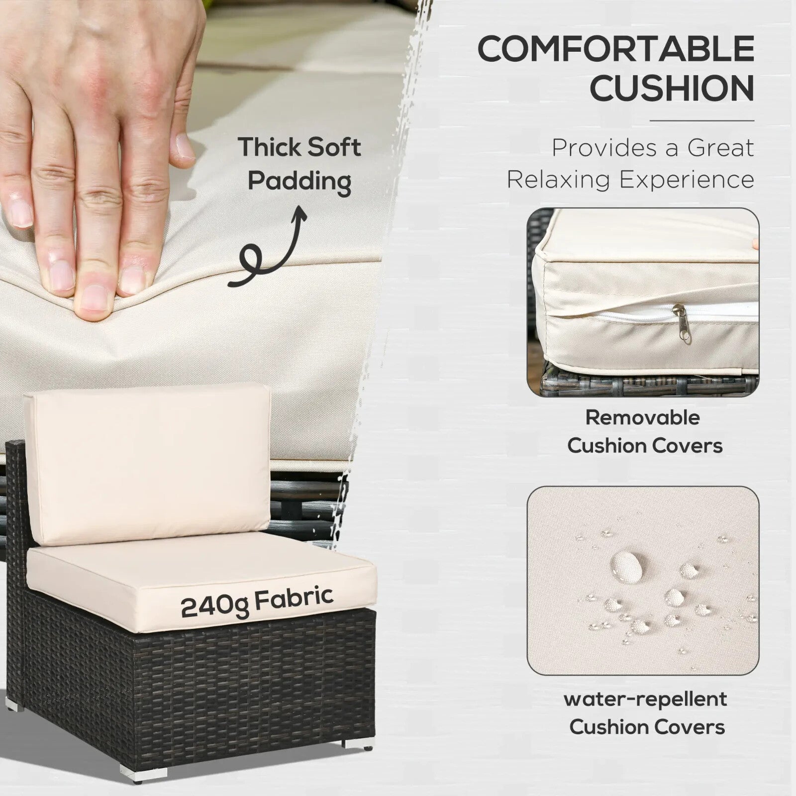 7 - Seater PE Rattan Corner Sofa Set Garden Furniture with Cushion Glass Top Table - Home and Garden Furniture Shop - rustic - furniture