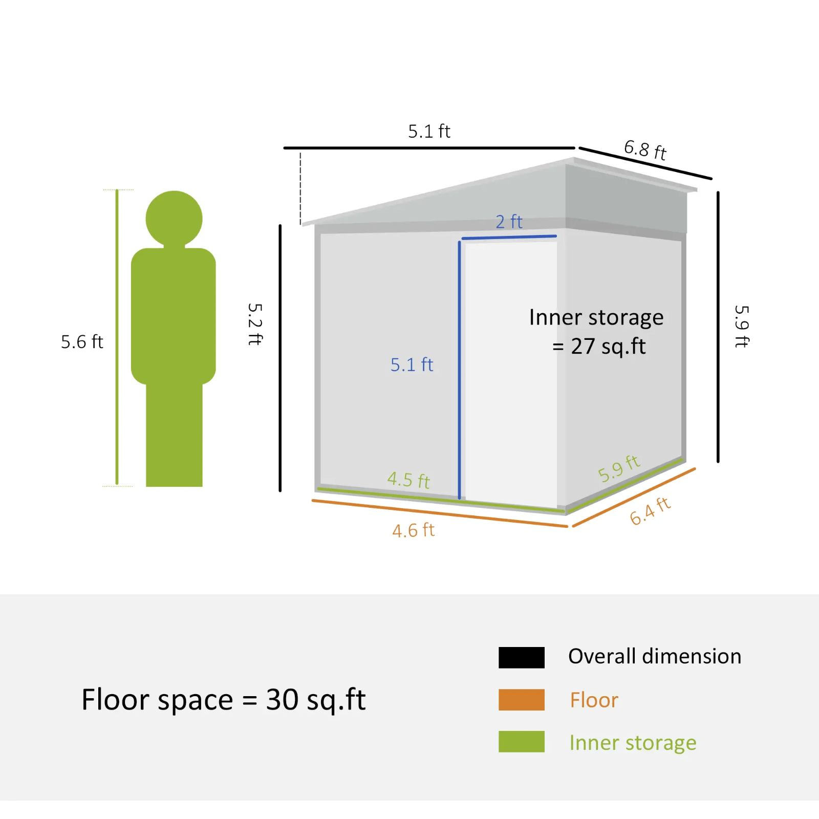 7 x 5FT Lean to Metal Garden Shed with Foundation Sliding Door Tool Storage Vent - Home and Garden Furniture Shop - rustic - furniture