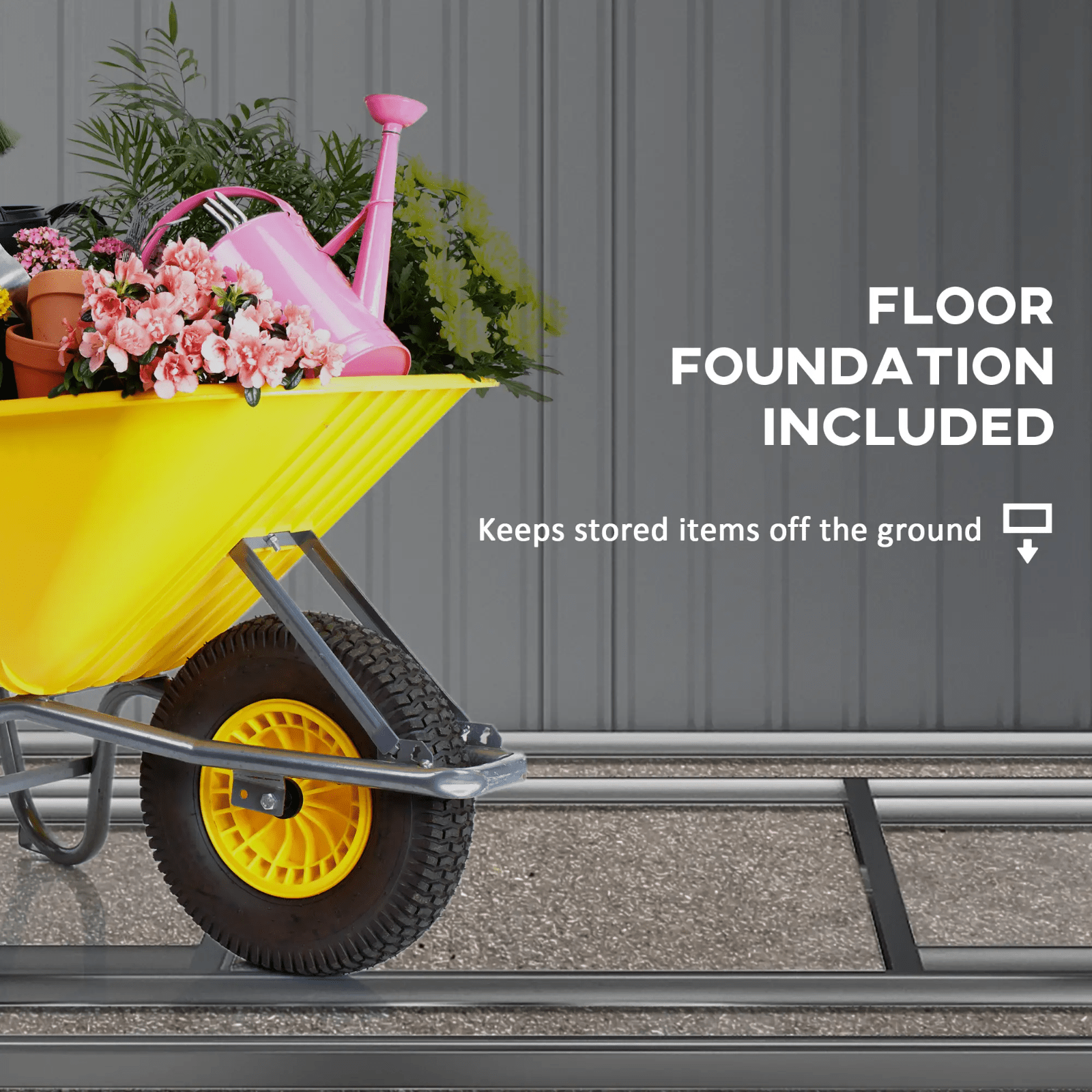 7 x 5FT Lean to Metal Garden Shed with Foundation Sliding Door Tool Storage Vent - Home and Garden Furniture Shop - rustic - furniture