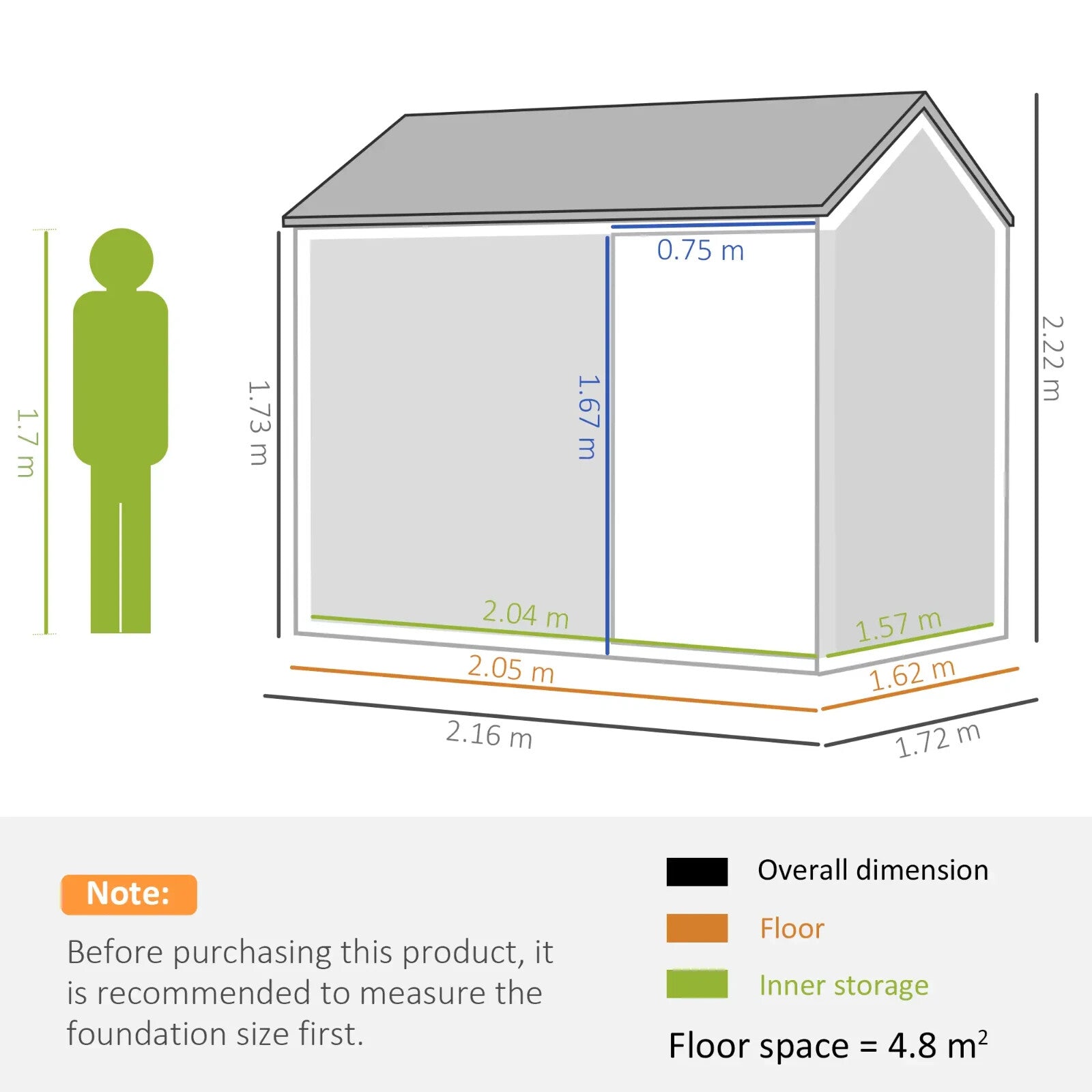 7 x 6 ft Metal Garden Shed Outdoor Tool Storage Shed Door Window Grey Patio Shed - Home and Garden Furniture Shop - rustic - furniture