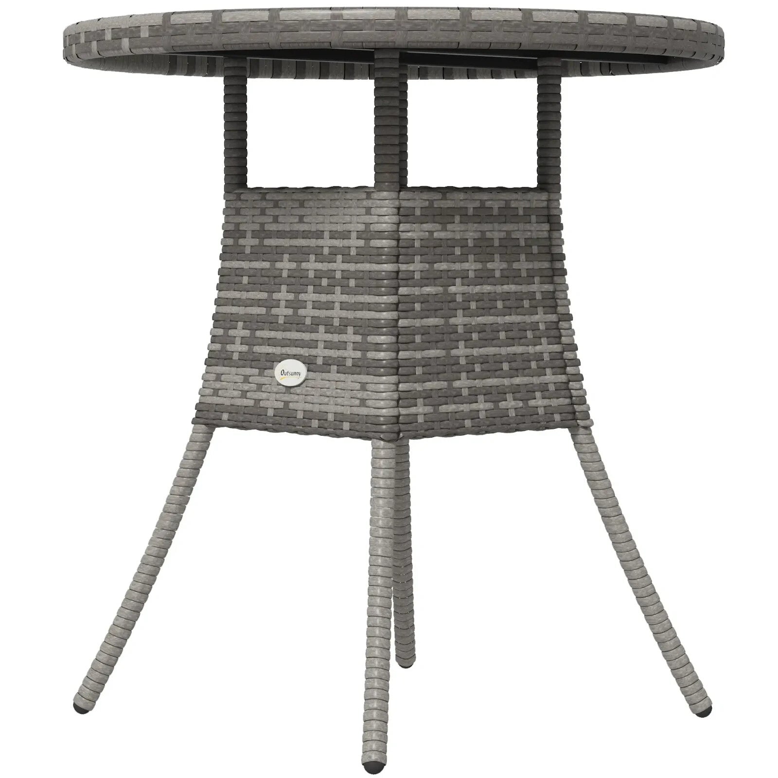 70cm x 73cm Four - Person Wood - Effect Rattan Garden Outdoor Dining Table - Grey - Home and Garden Furniture Shop - rustic - furniture