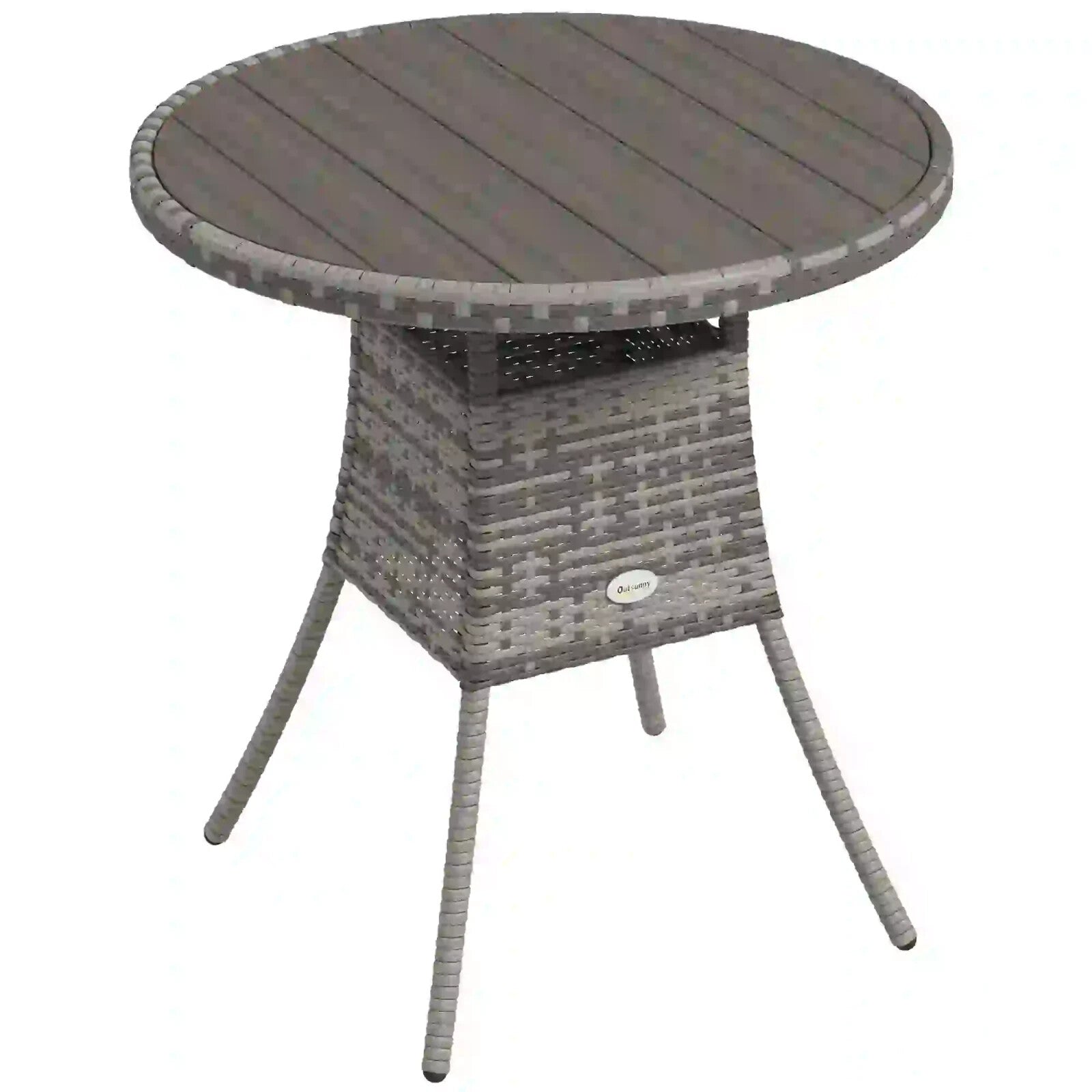 70cm x 73cm Four - Person Wood - Effect Rattan Garden Outdoor Dining Table - Grey - Home and Garden Furniture Shop - rustic - furniture