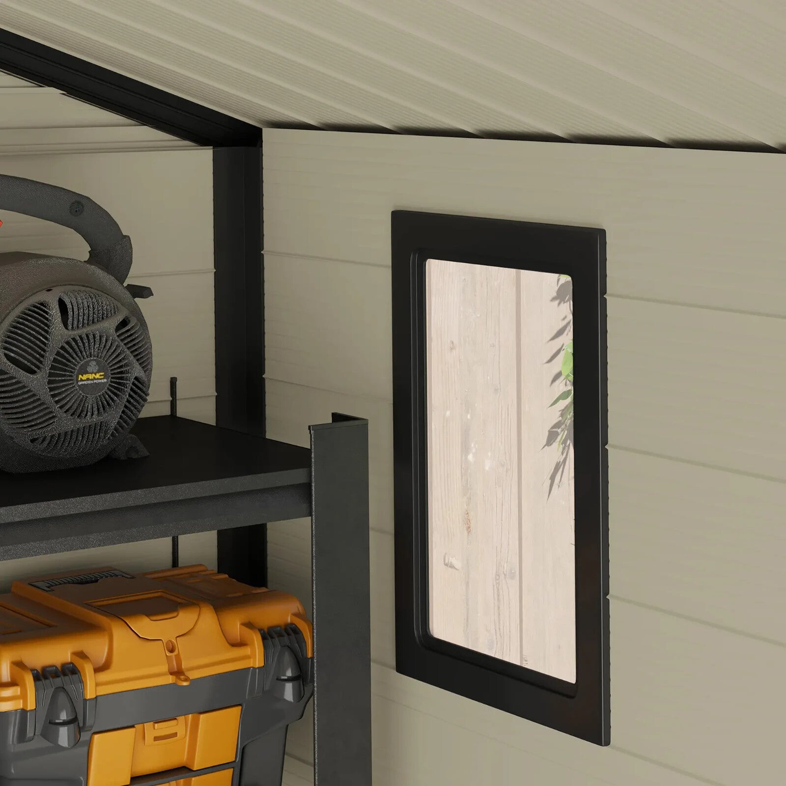 7.9 ft x 6.2 ft Garden Shed with Aluminium Frame Plastic Walls & Foundation Base - Home and Garden Furniture Shop - rustic - furniture