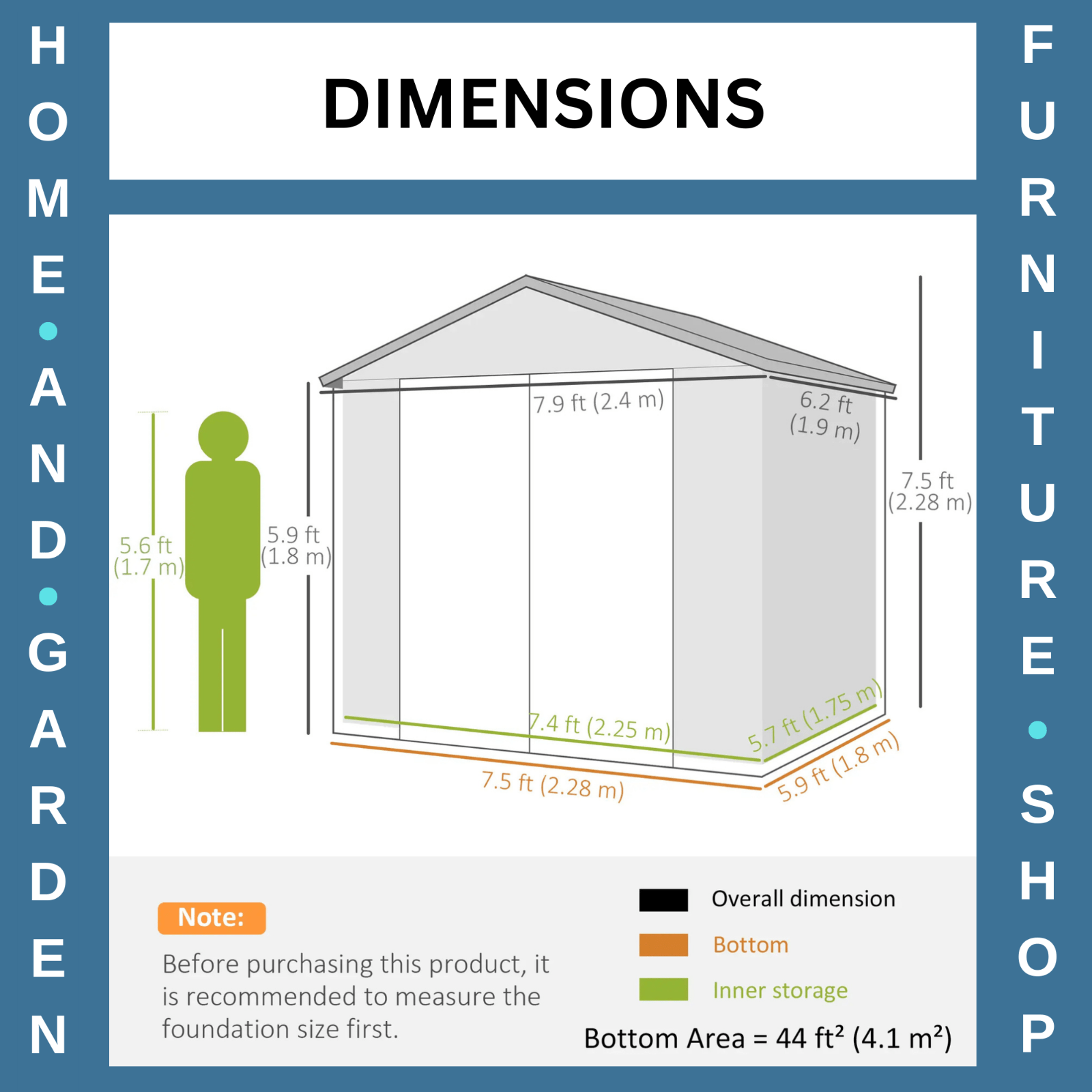 7.9 ft x 6.2 ft Garden Shed with Aluminium Frame Plastic Walls & Foundation Base - Home and Garden Furniture Shop - rustic - furniture