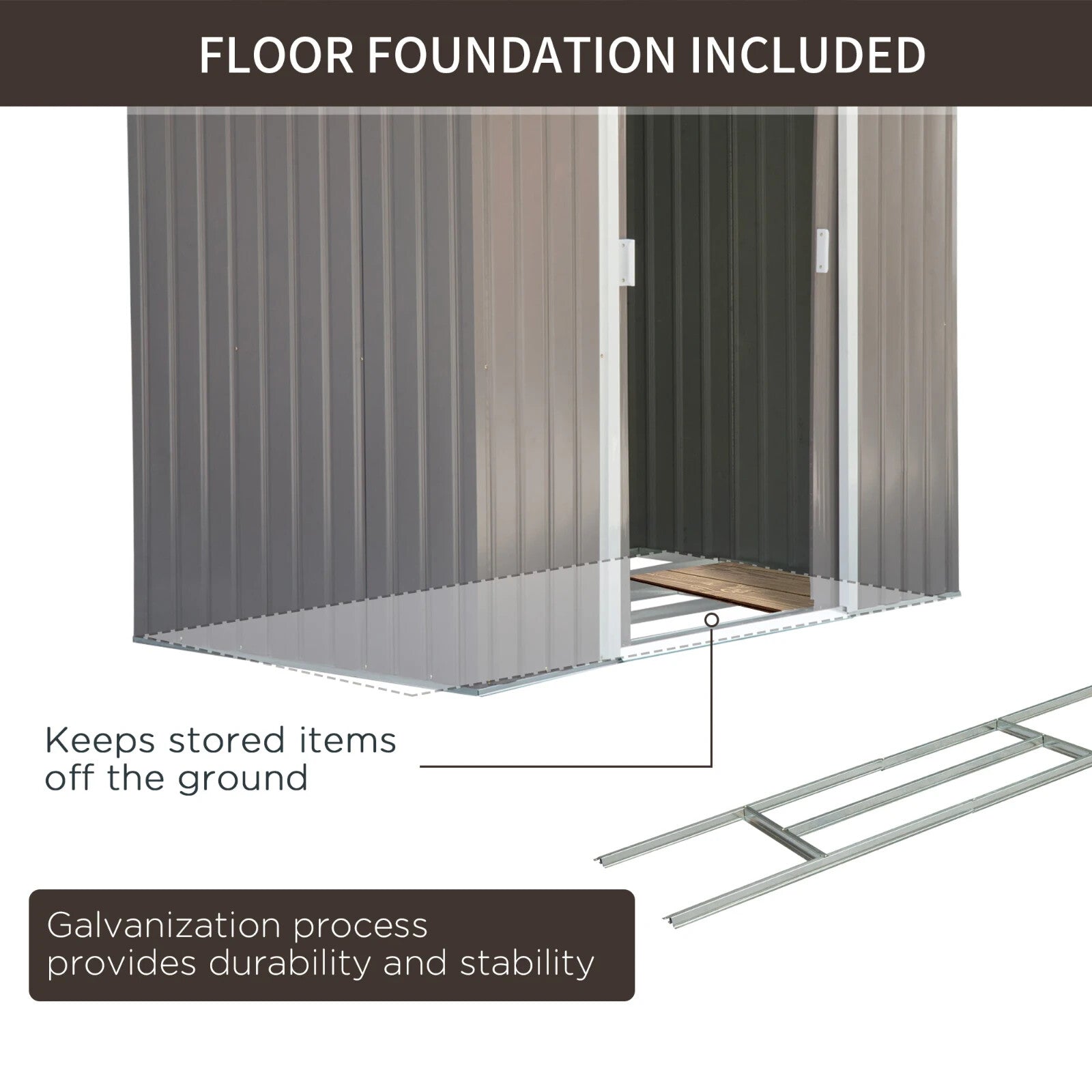 7ft x 4ft Metal Garden Storage Shed Lockable Outdoor Storage w/ Vents for Tools - Home and Garden Furniture Shop - rustic - furniture