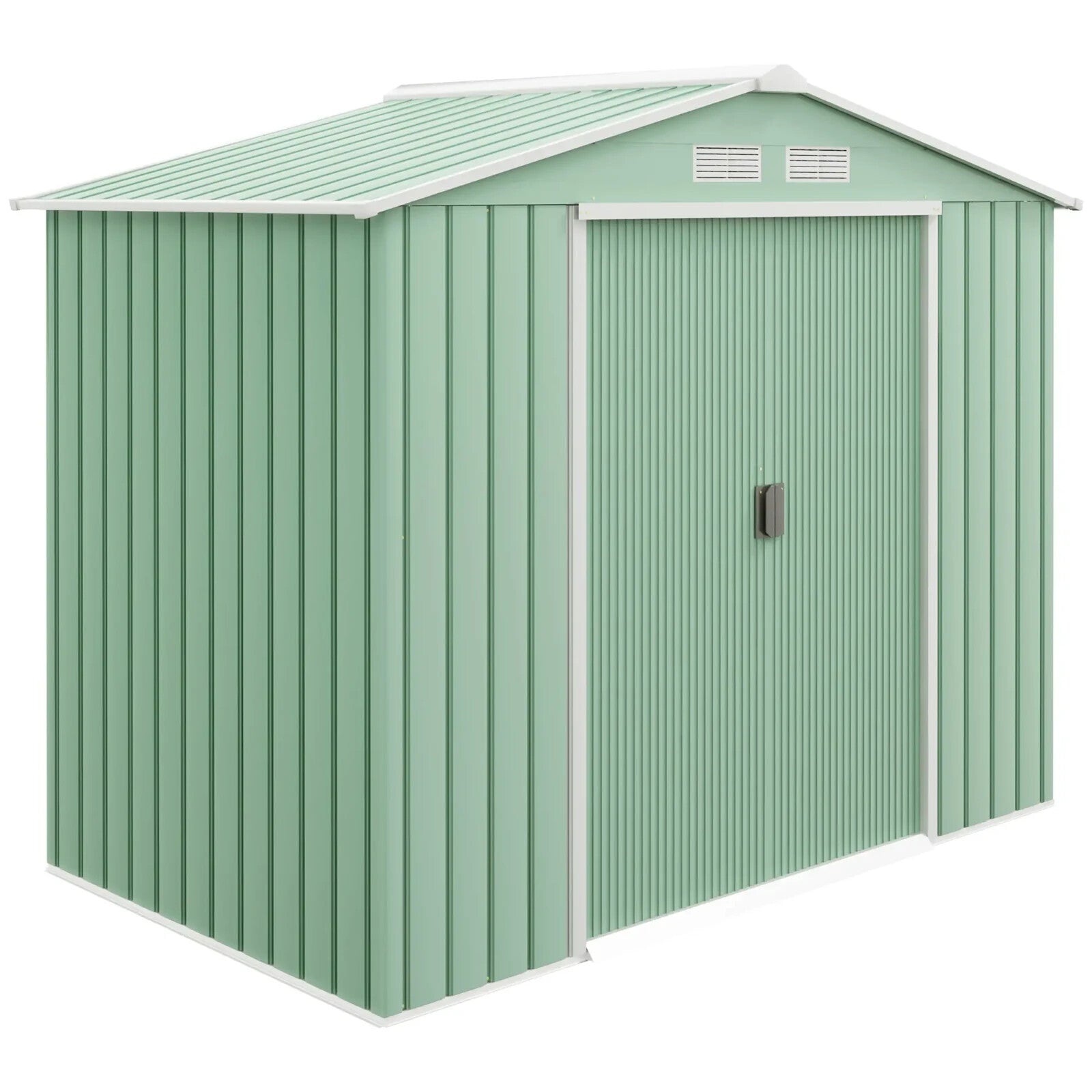 7ft x 4ft Metal Garden Storage Shed Lockable Outdoor Tool Shed with Roof & Base - Home and Garden Furniture Shop - rustic - furniture