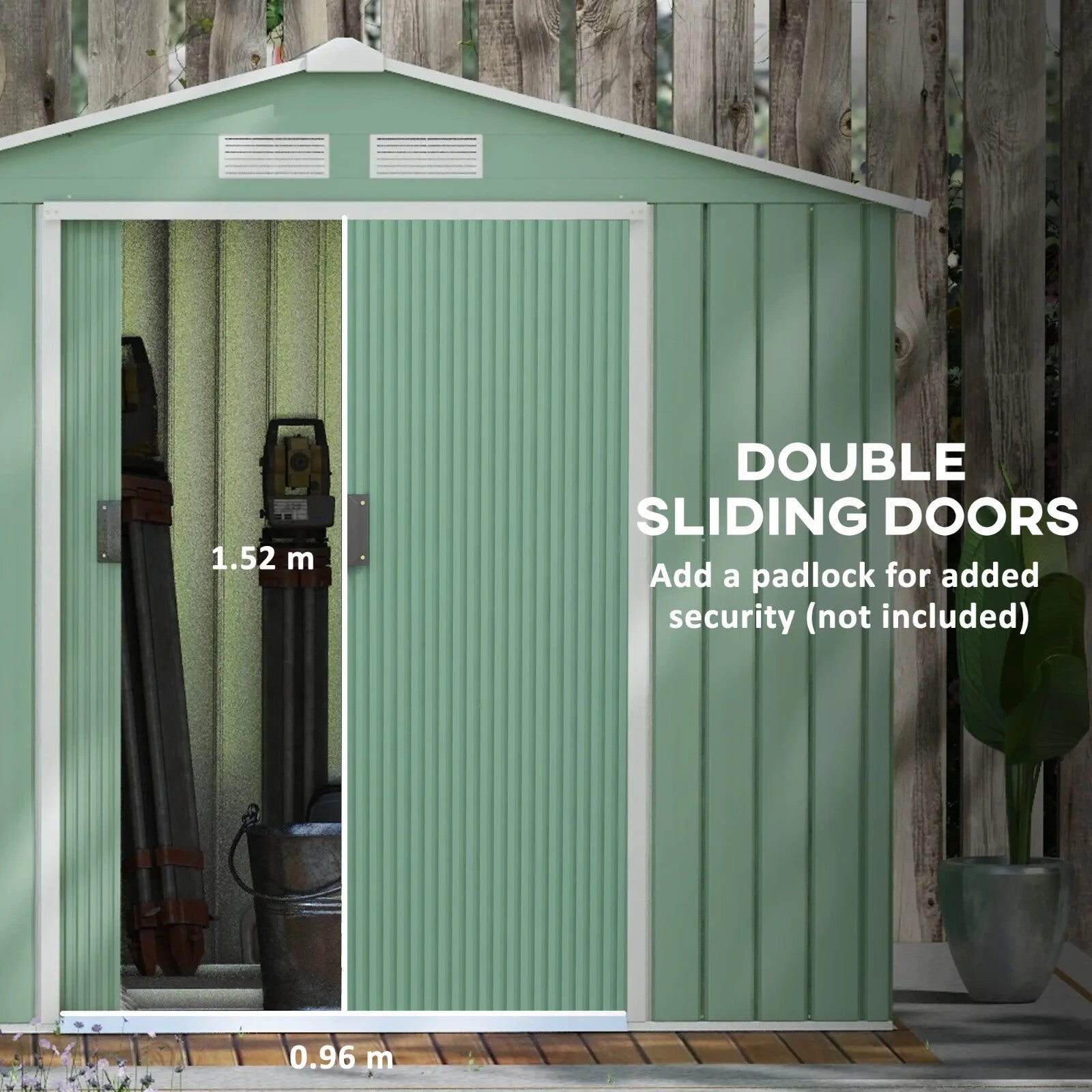 7ft x 4ft Metal Garden Storage Shed Lockable Outdoor Tool Shed with Roof & Base - Home and Garden Furniture Shop - rustic - furniture