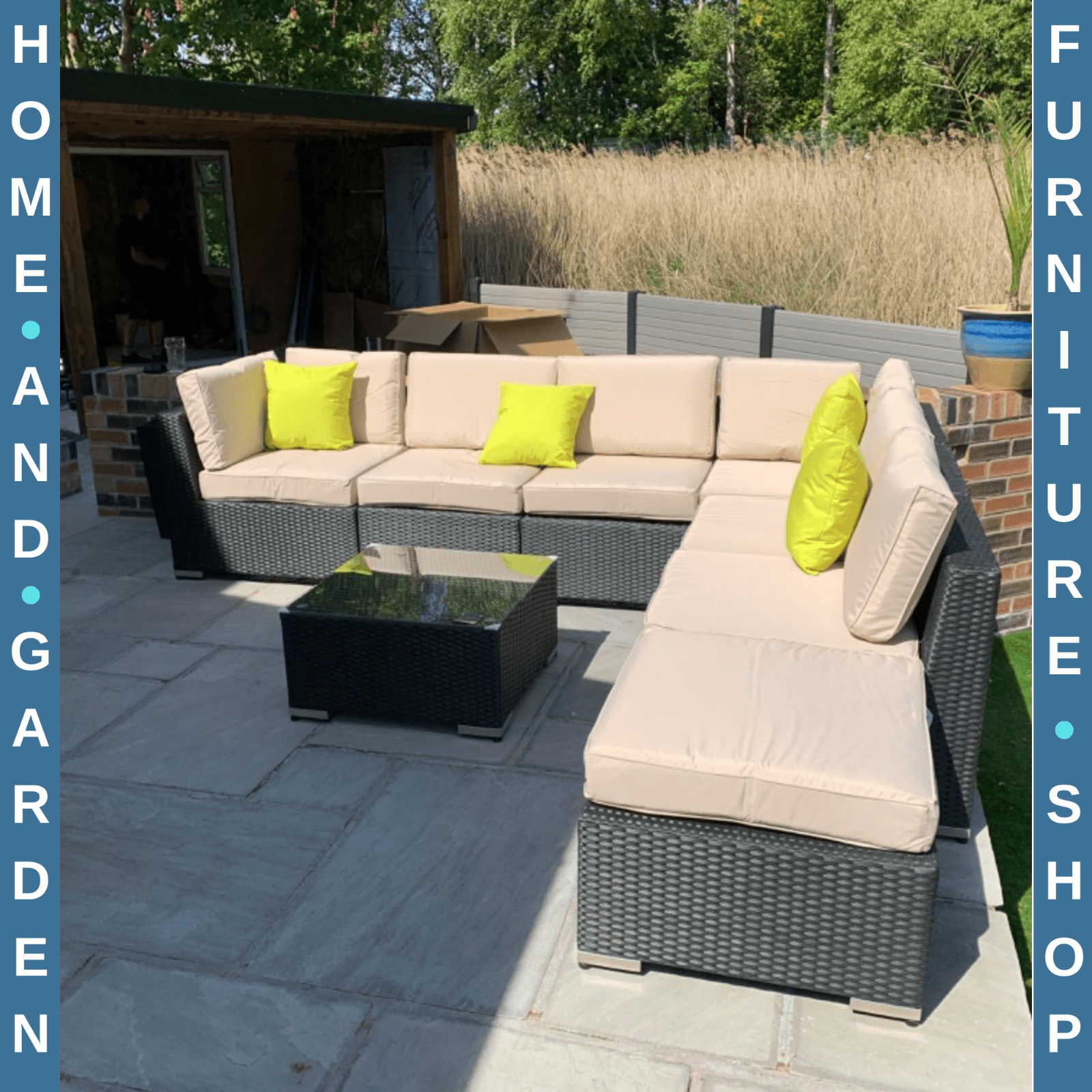 8 Pcs Rattan Garden Corner Sofa Set Outdoor Patio Furniture w/ Washable Cushions - Home and Garden Furniture Shop - rustic - furniture