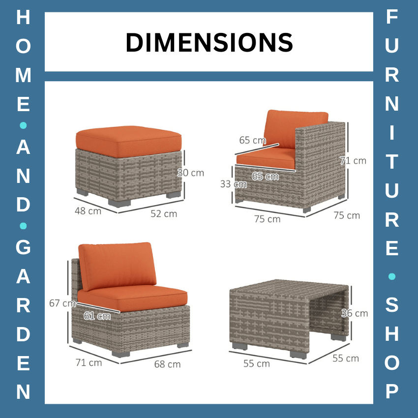 8 Piece Rattan Garden Furniture Set with Sofas Footstools & Coffee Table Outdoor - Home and Garden Furniture Shop - rustic - furniture