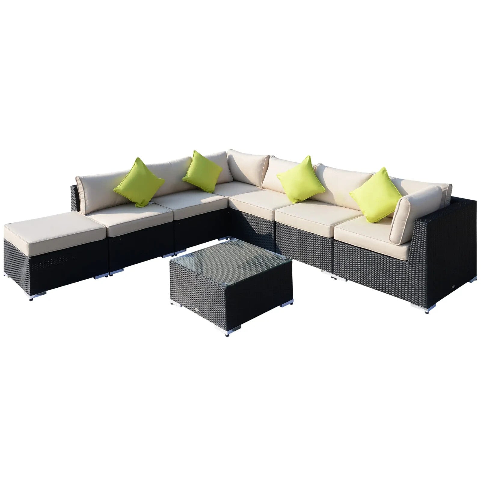 8 Piece Rattan Garden Sofa Set Outdoor Lounge Furniture with Cushions and Table - Home and Garden Furniture Shop - rustic - furniture