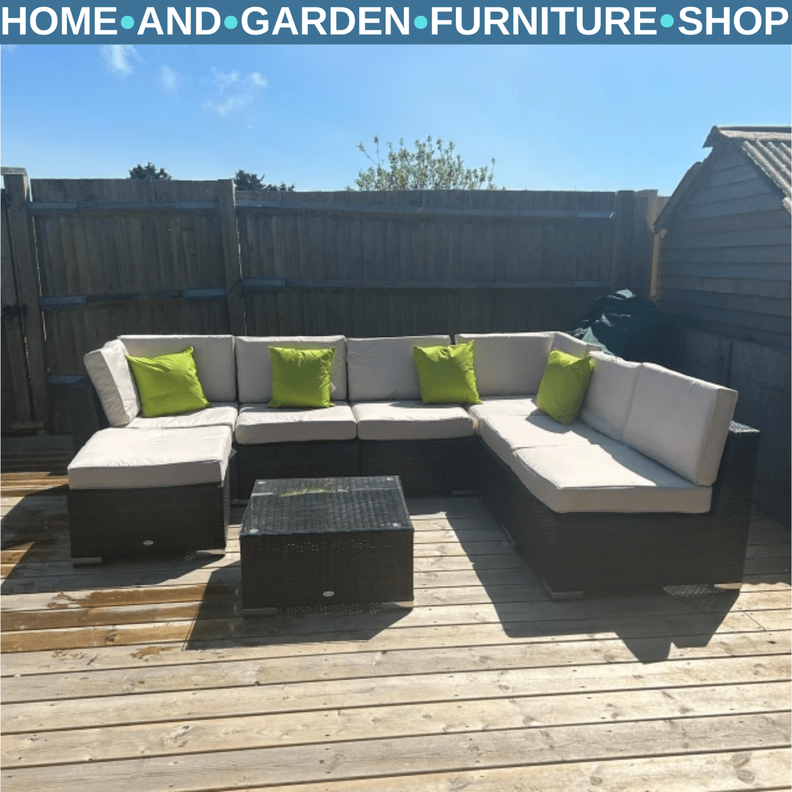 8 Piece Rattan Garden Sofa Set Outdoor Lounge Furniture with Table and Cushions - Home and Garden Furniture Shop - rustic - furniture